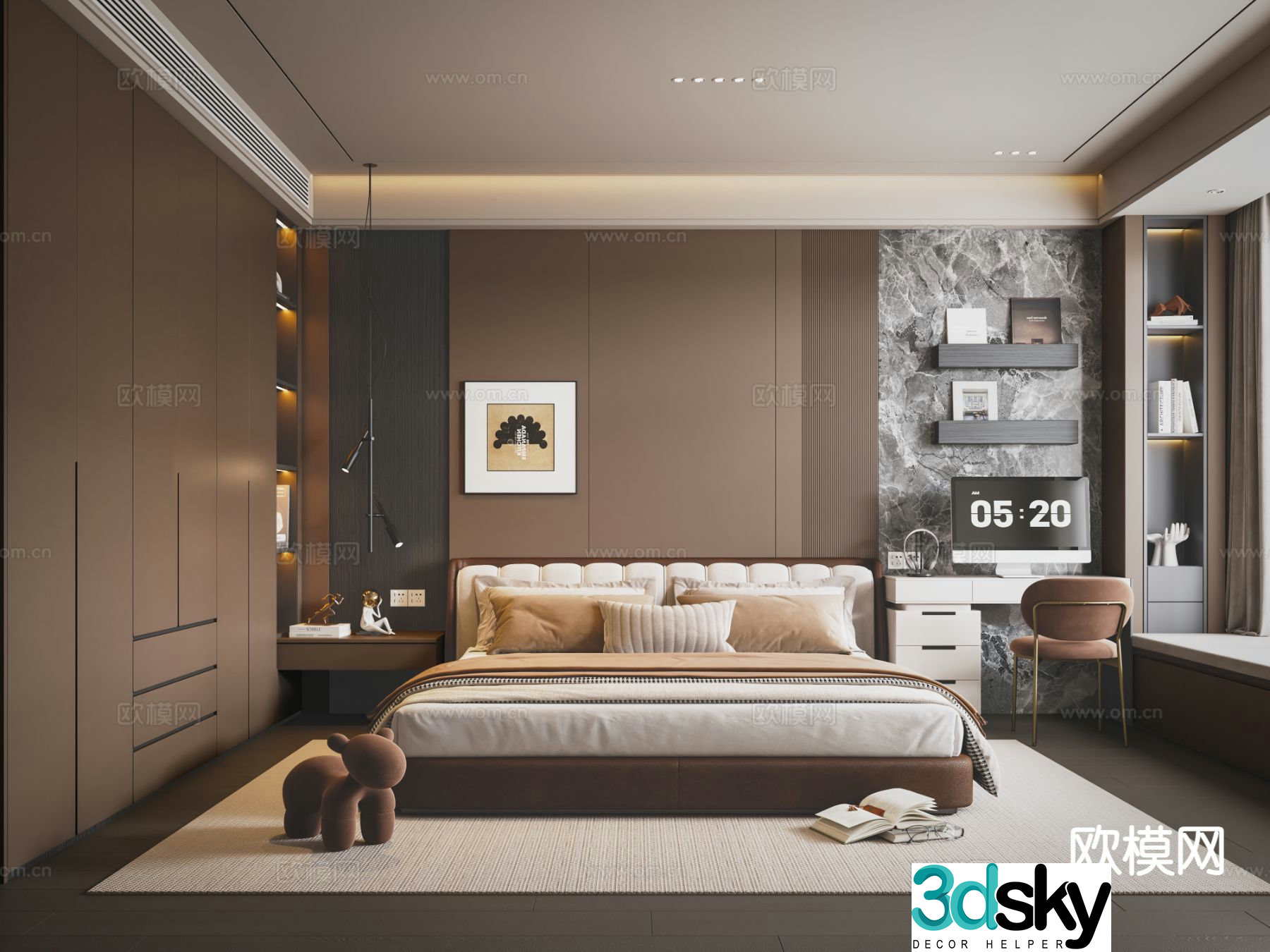 Italian style bedroom master bedroom 3d model