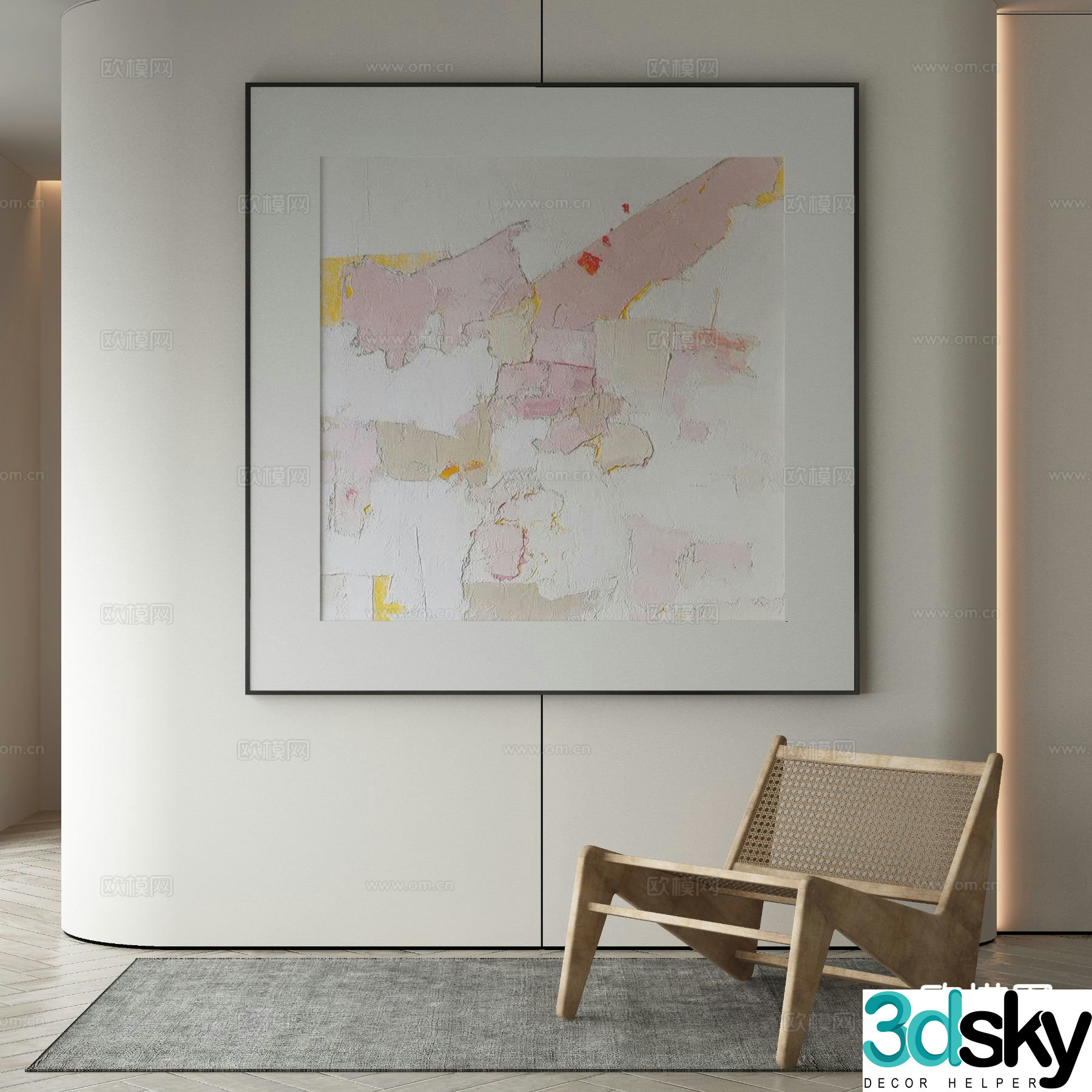 Modern decorative painting abstract painting 3d model