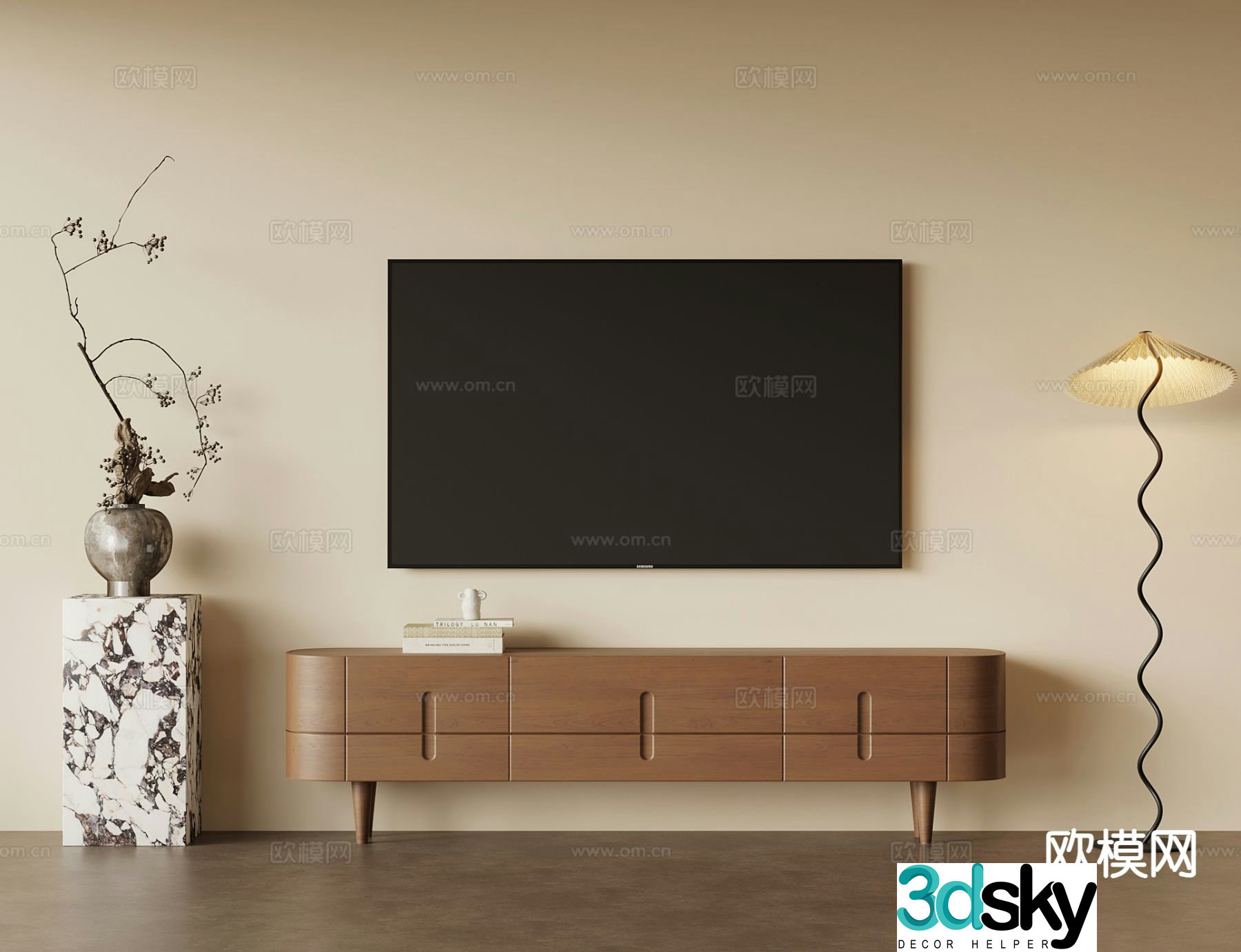 Medieval style TV cabinet 3D model