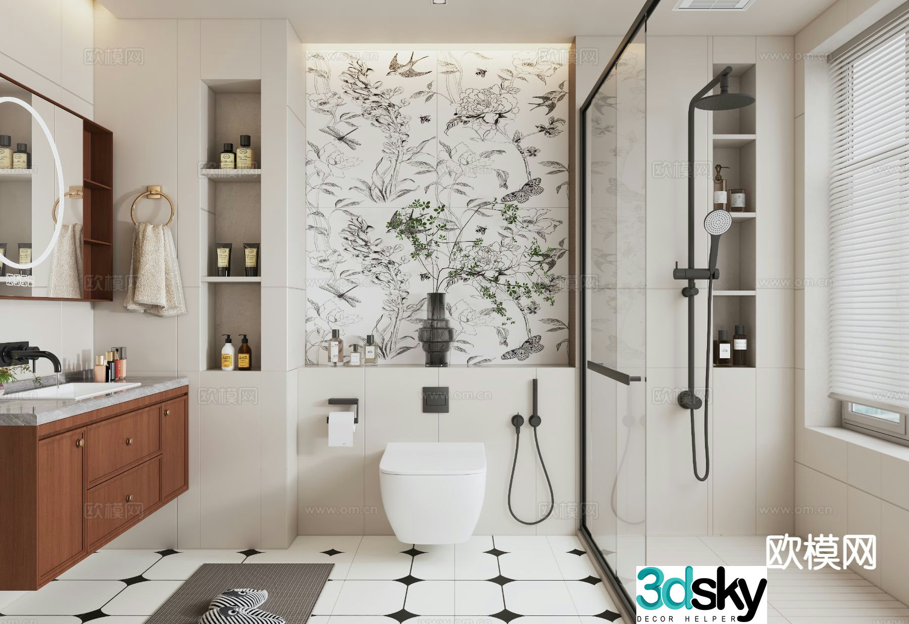 Medieval style bathroom bathroom 3d model