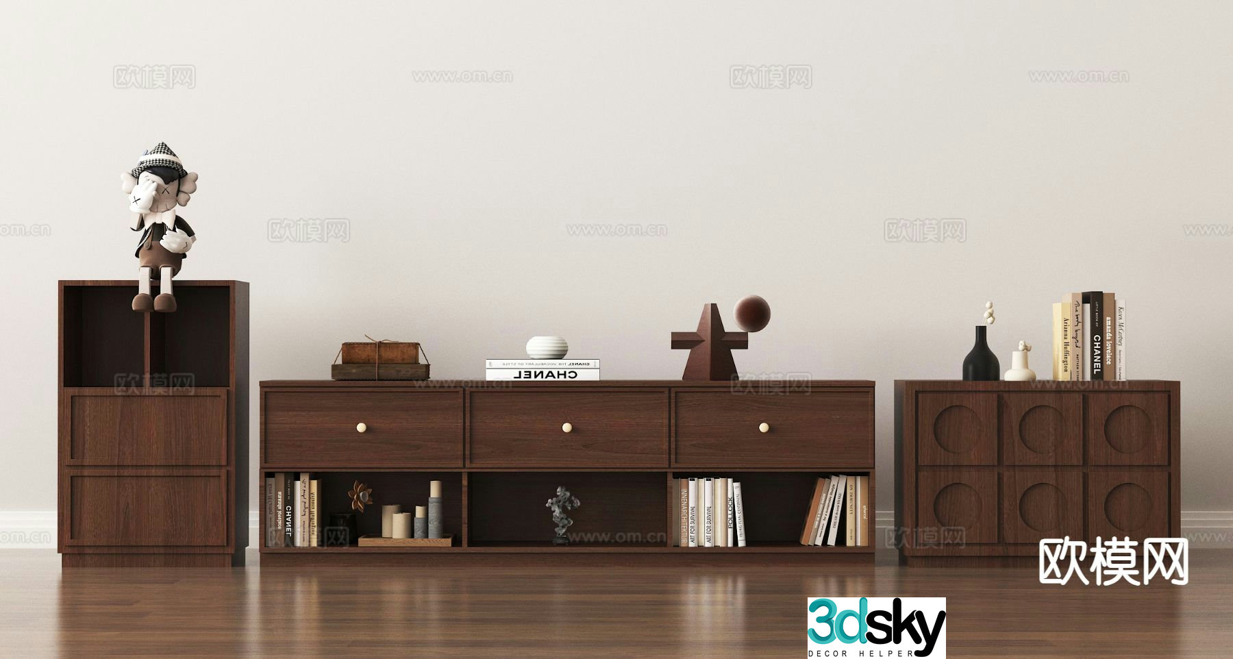 Medieval style TV cabinet 3D model