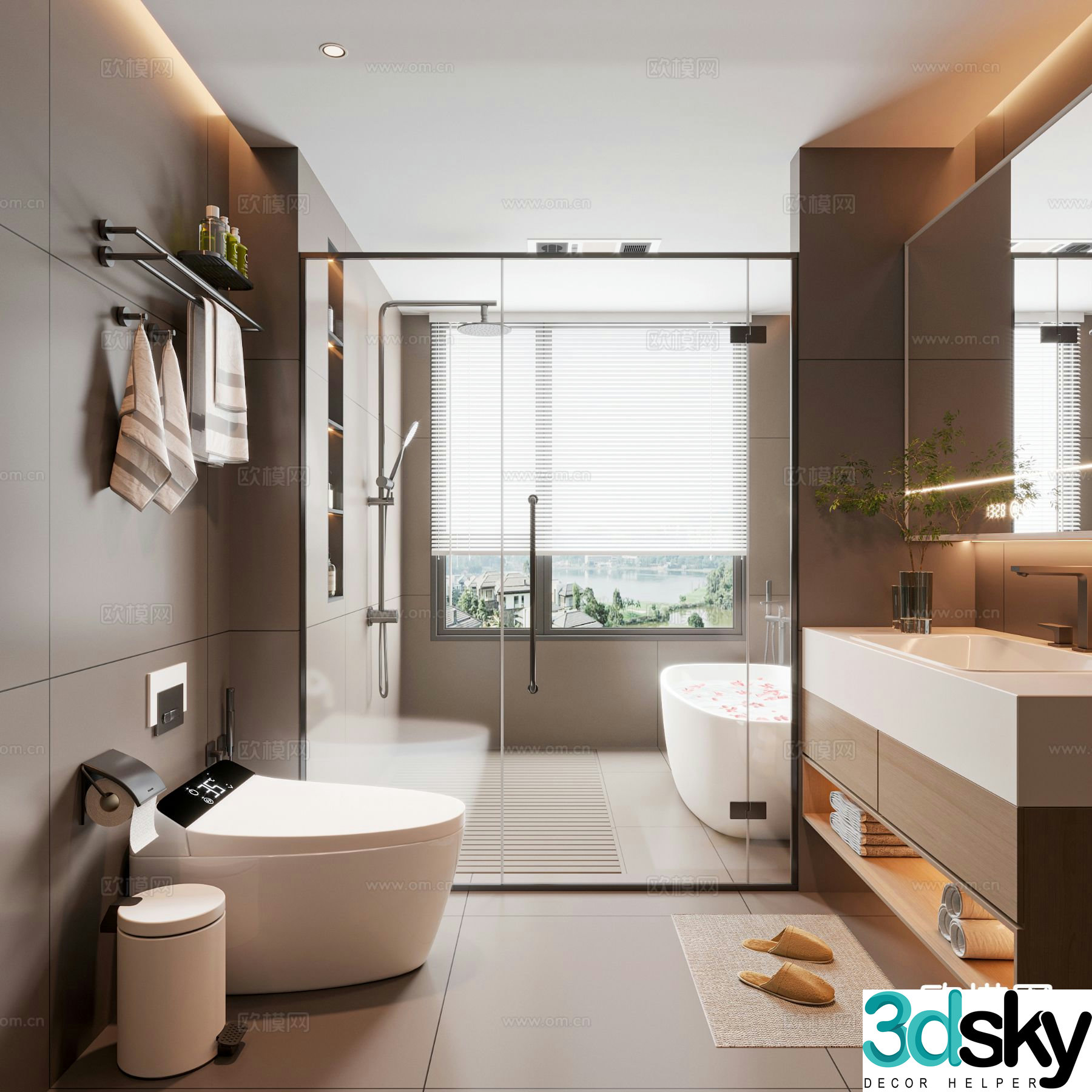 Modern bathroom bathroom toilet 3d model