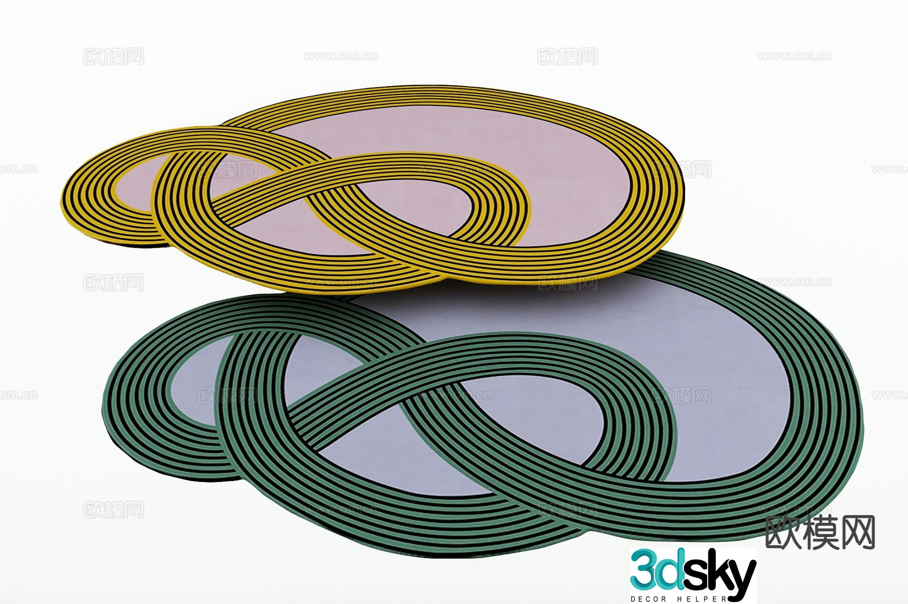 Modern shaped carpet 3d model