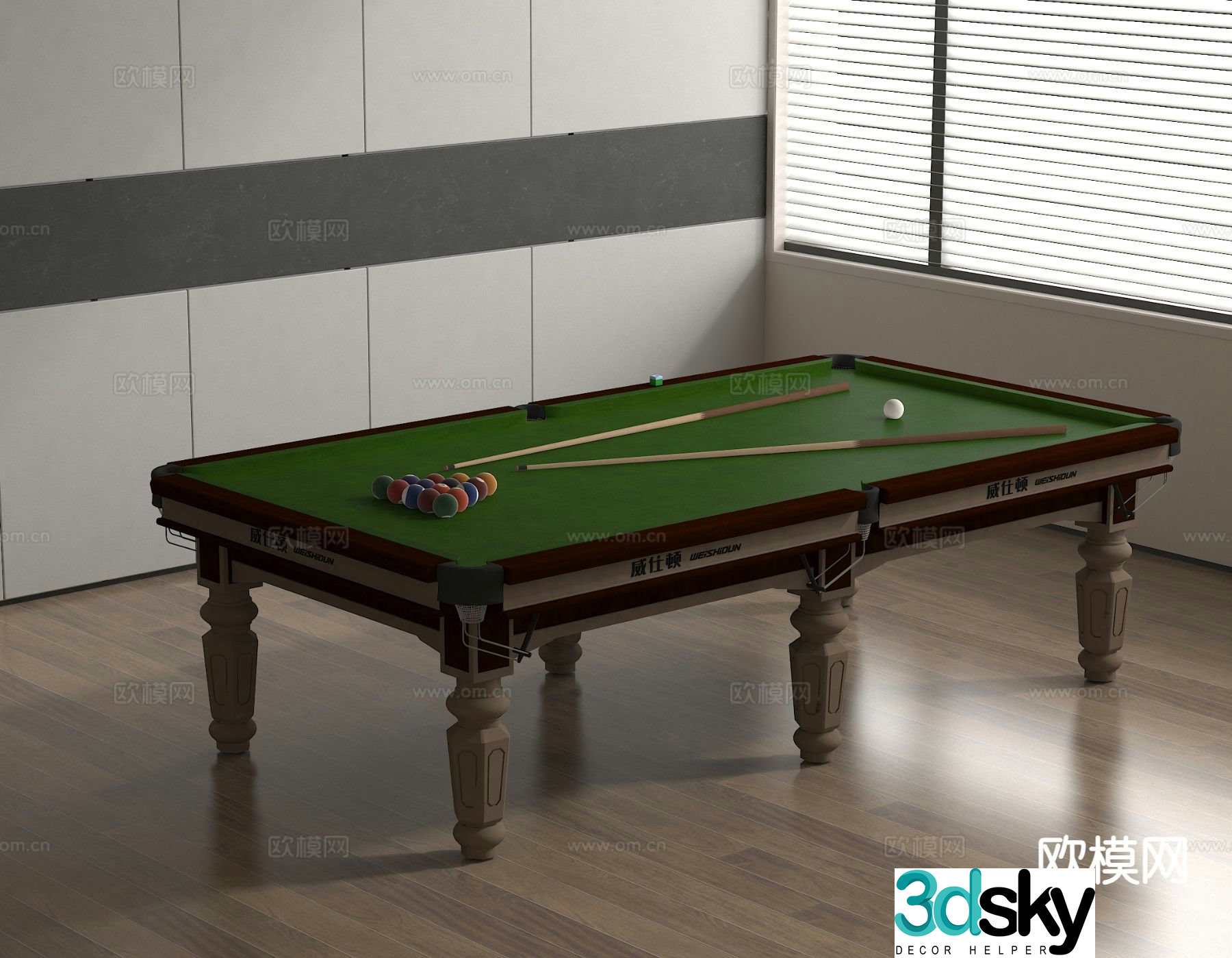 billiard table billiard case billiards 3d model