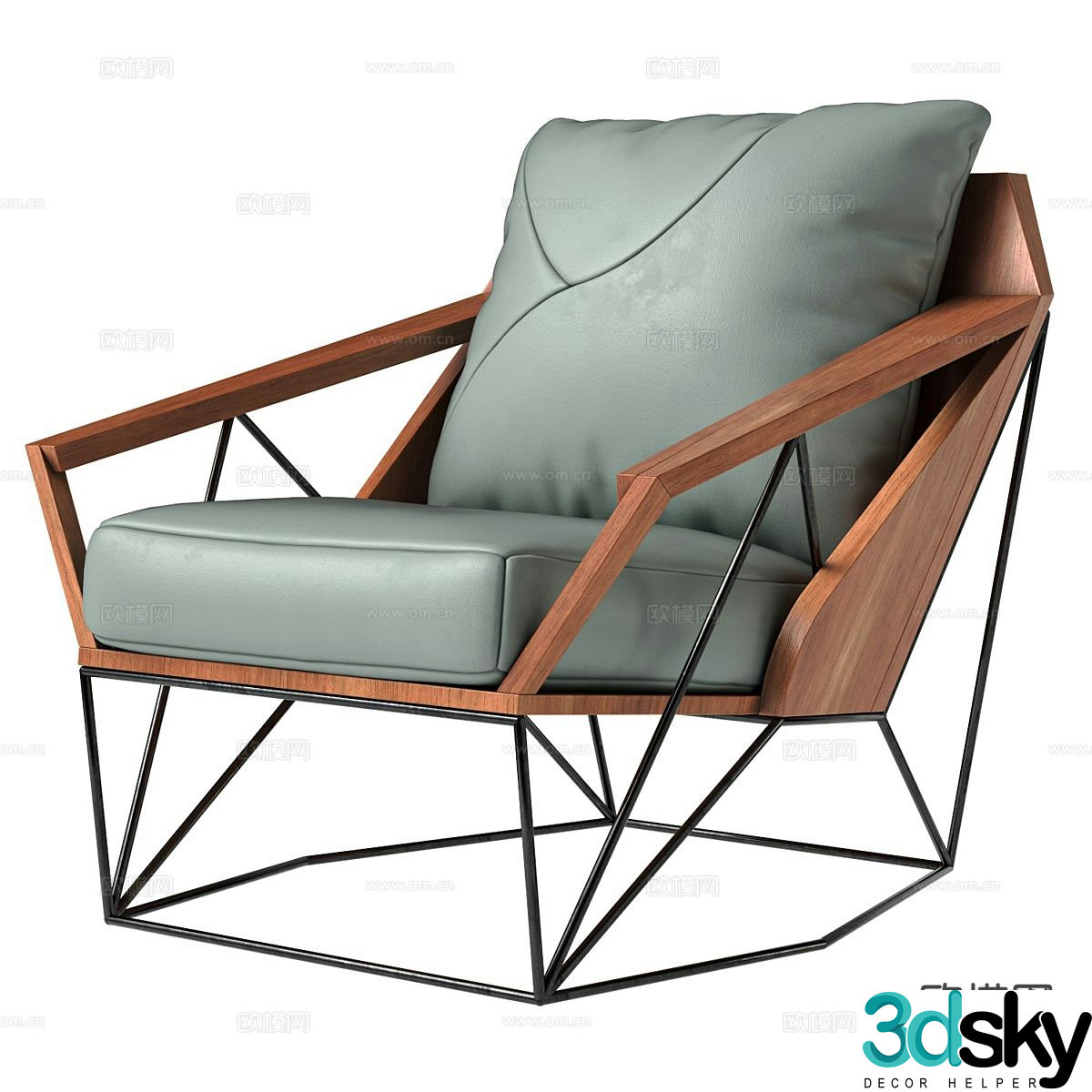 Italian sofa chair leisure chair 3d model
