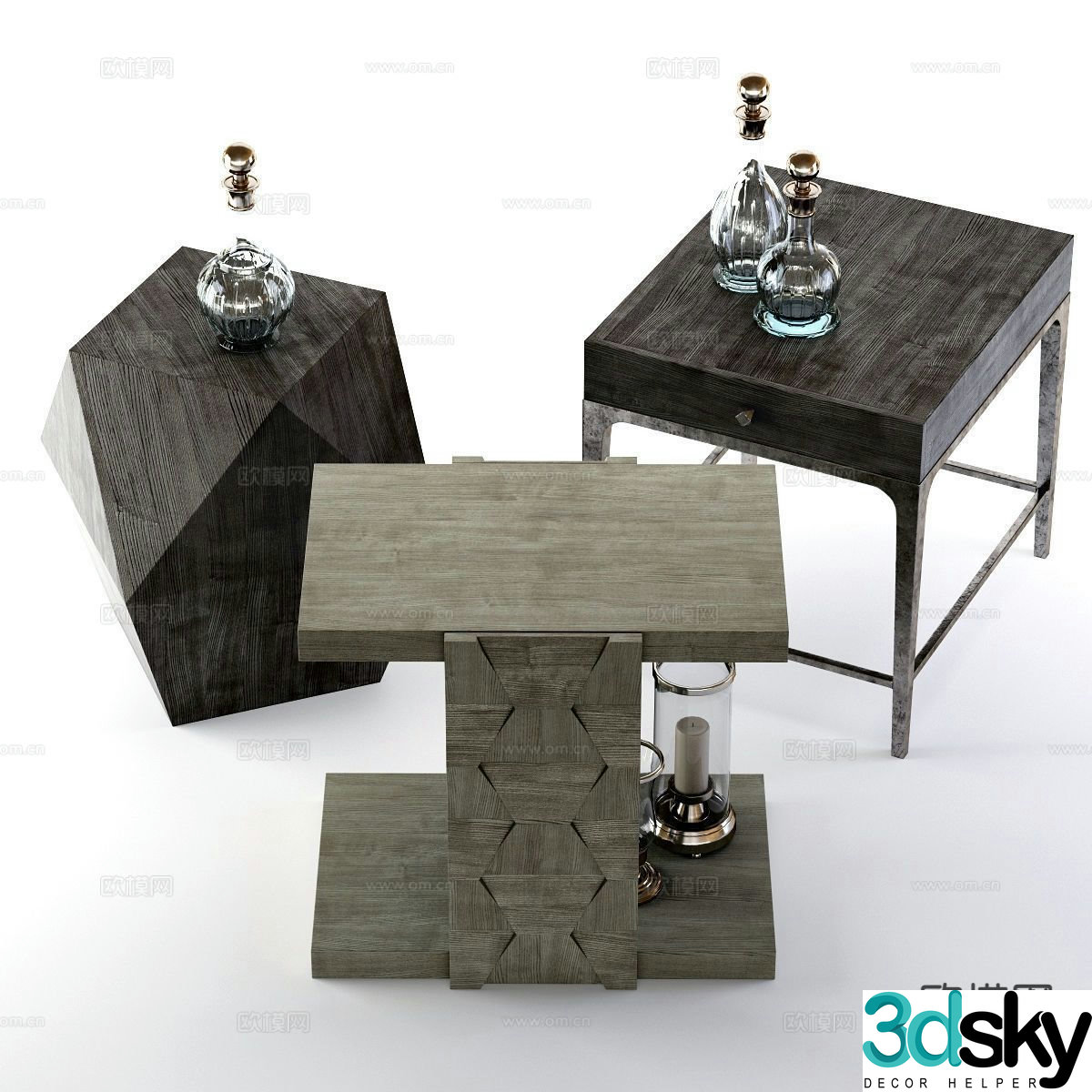 Wabi-sabi table side table corner table 3d model