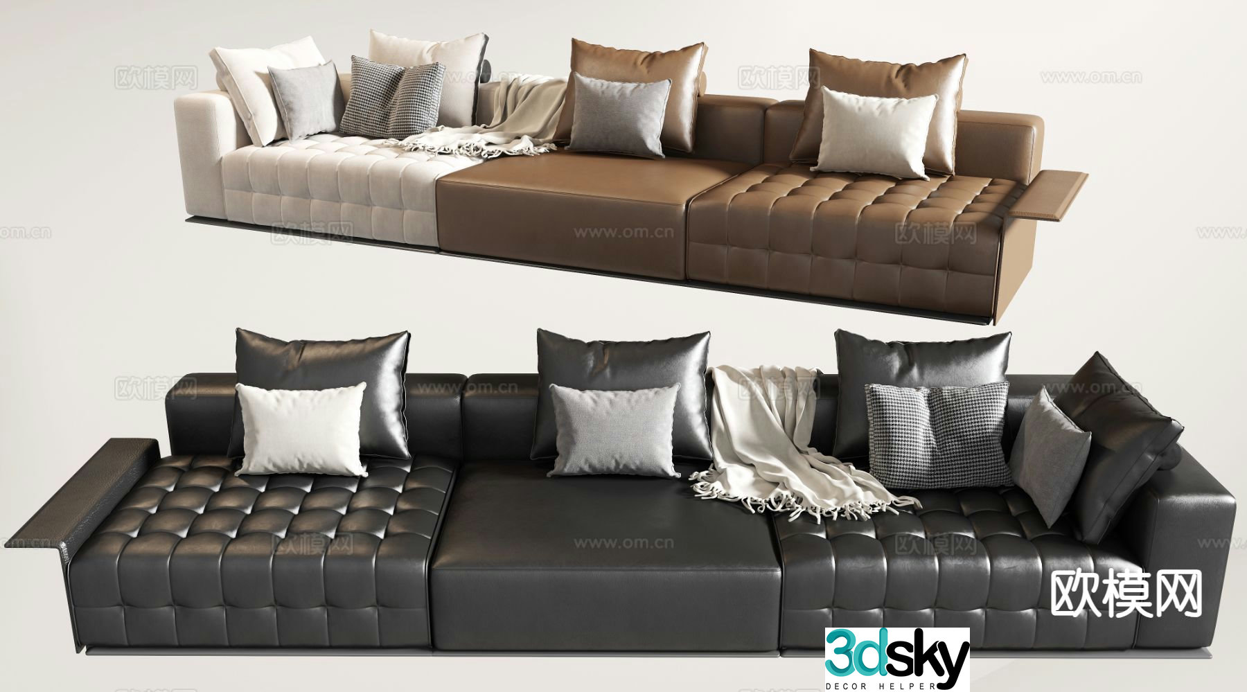 Italian three-seat sofa 3D model