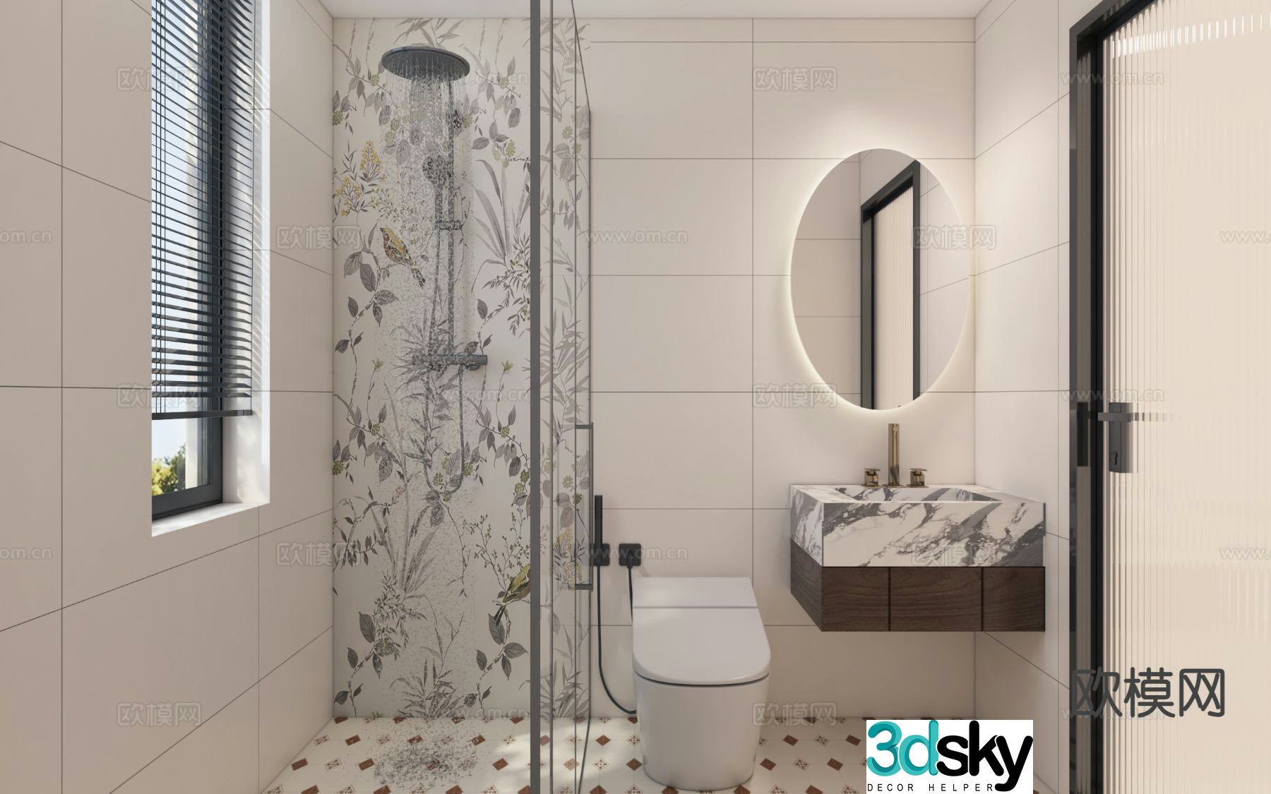 Nordic bathroom bathroom 3d model