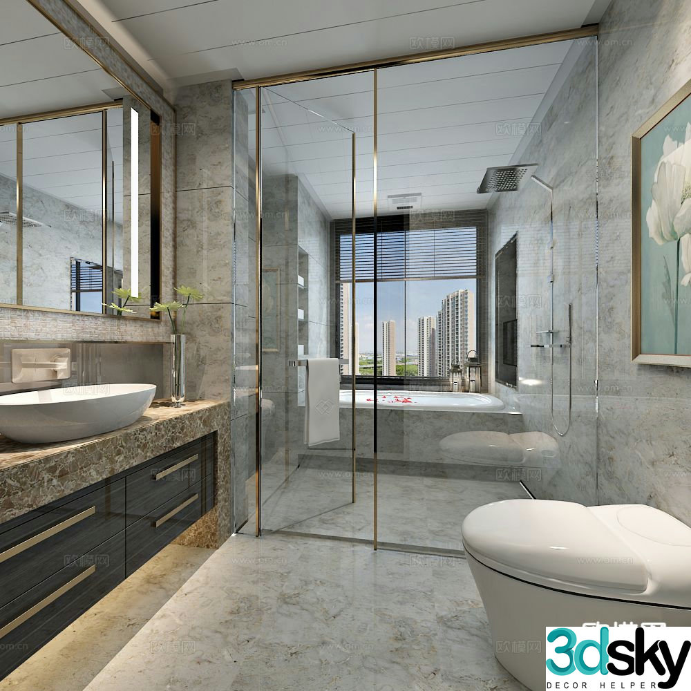 Postmodern bathroom bathroom 3d model