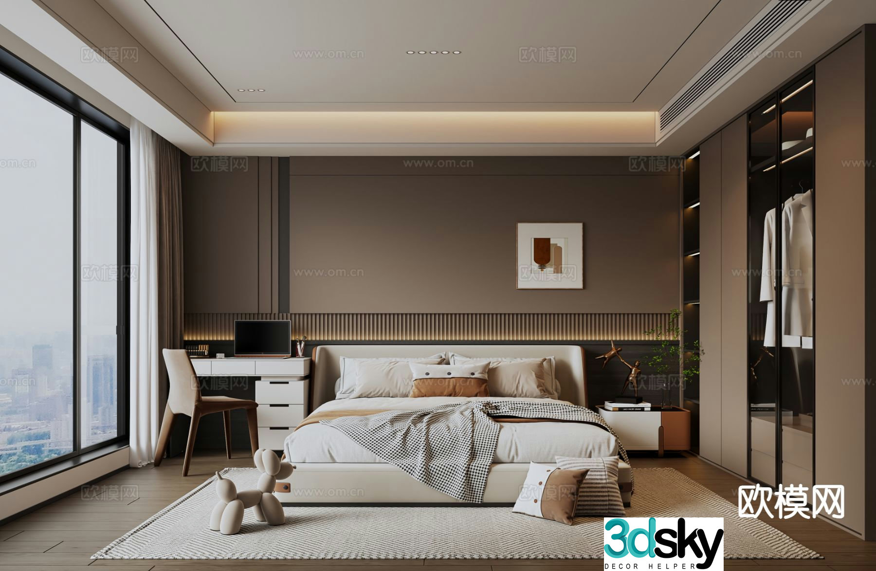 Italian style bedroom master bedroom 3d model