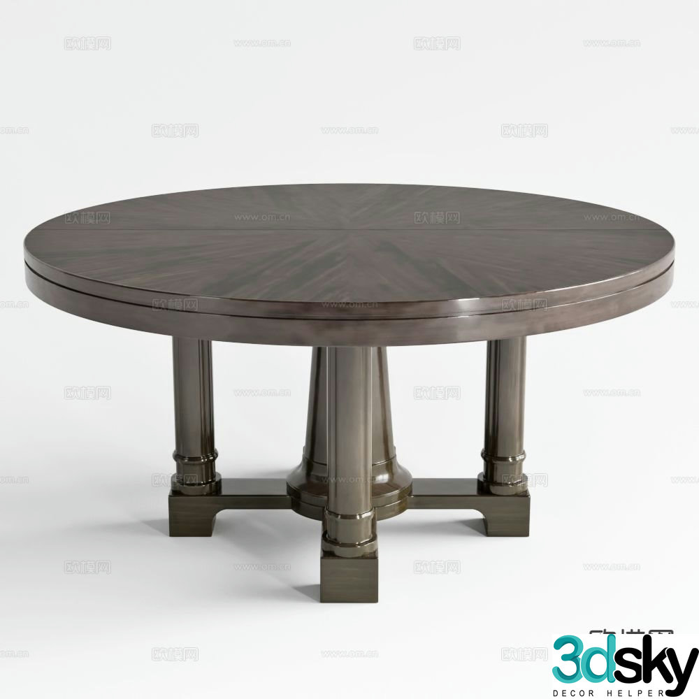 American dining table round table 3d model