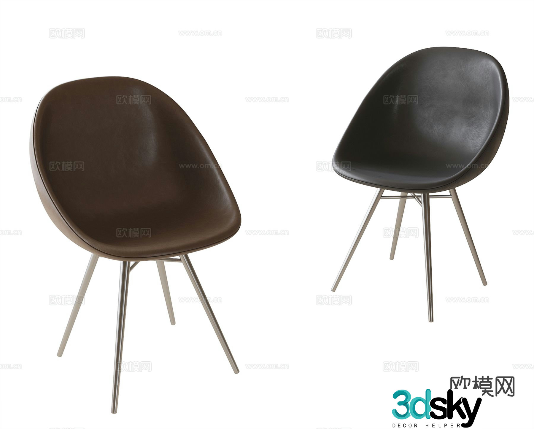 Modern chair single chair dining chair 3d model