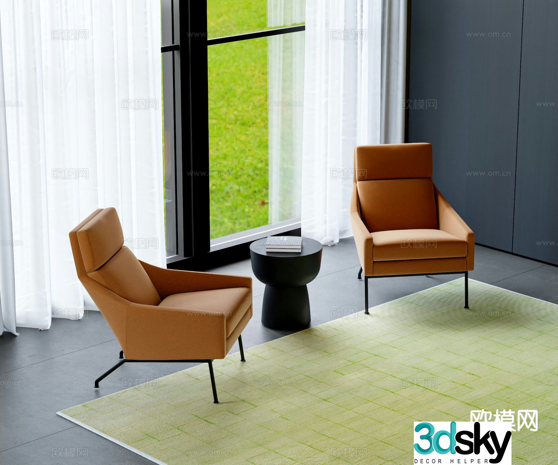 Modern sofa chair leisure chair 3d model