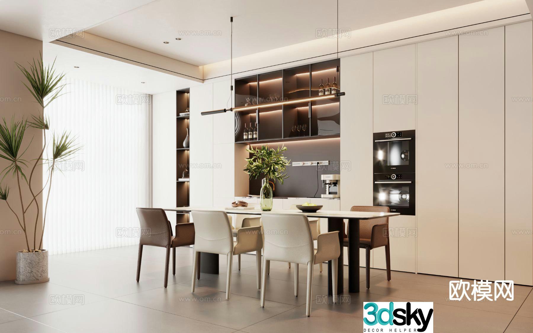 Modern restaurant 3d model