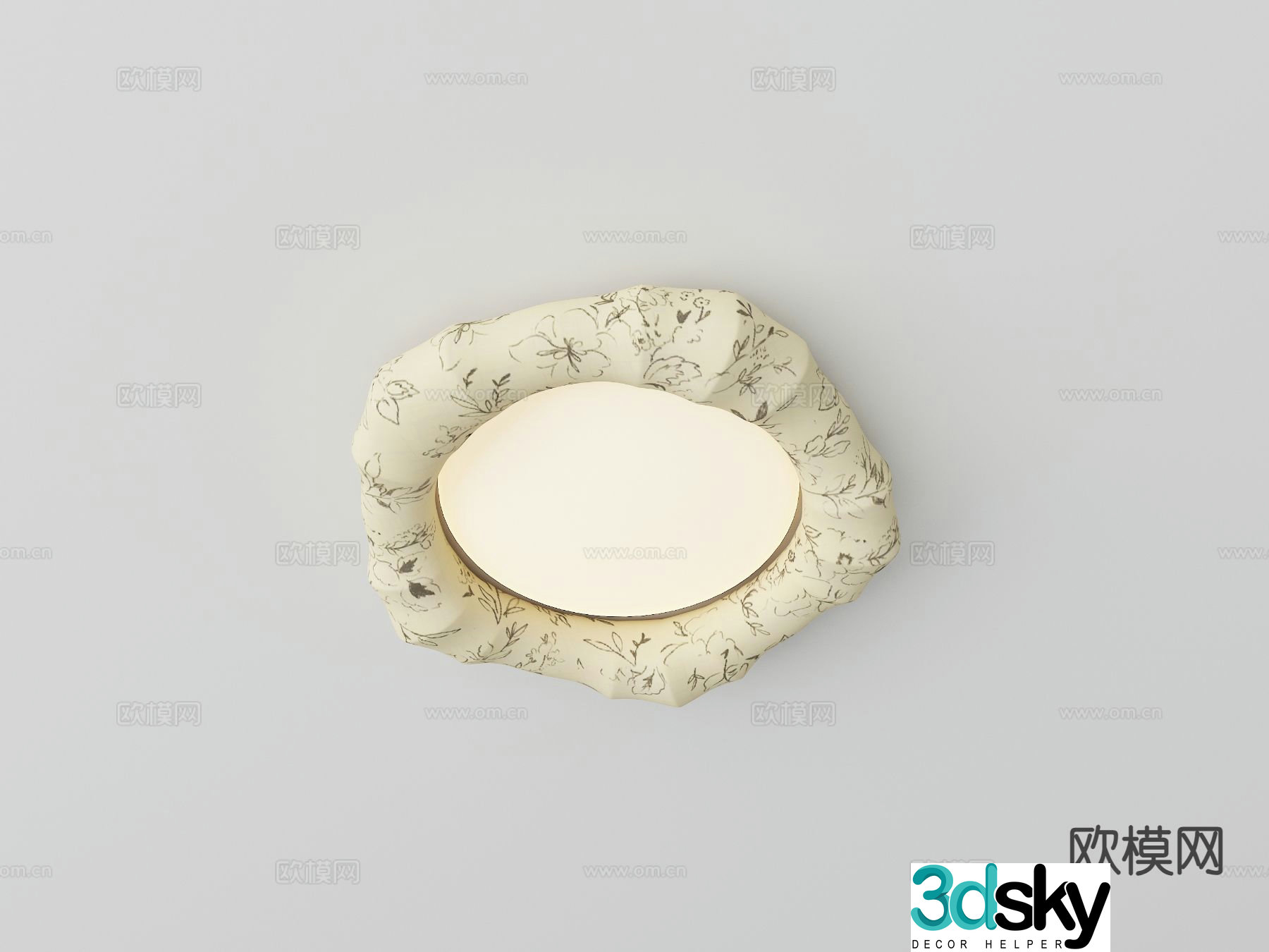 French flower ceiling lamp retro ceiling lamp 3d model