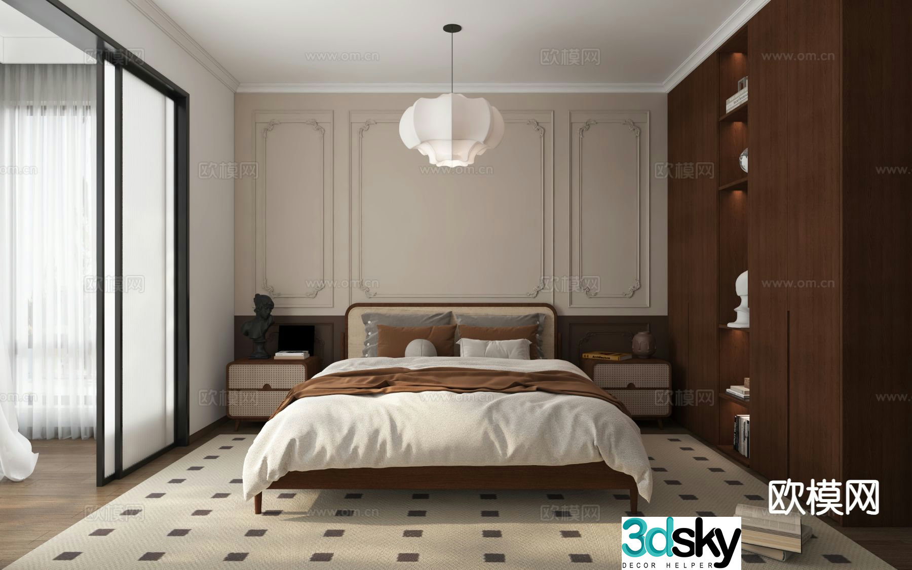 Medieval style bedroom master bedroom 3d model