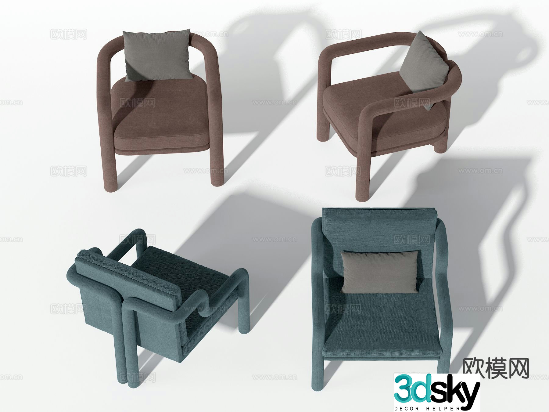 Postmodern armchair lounge chair 3d model