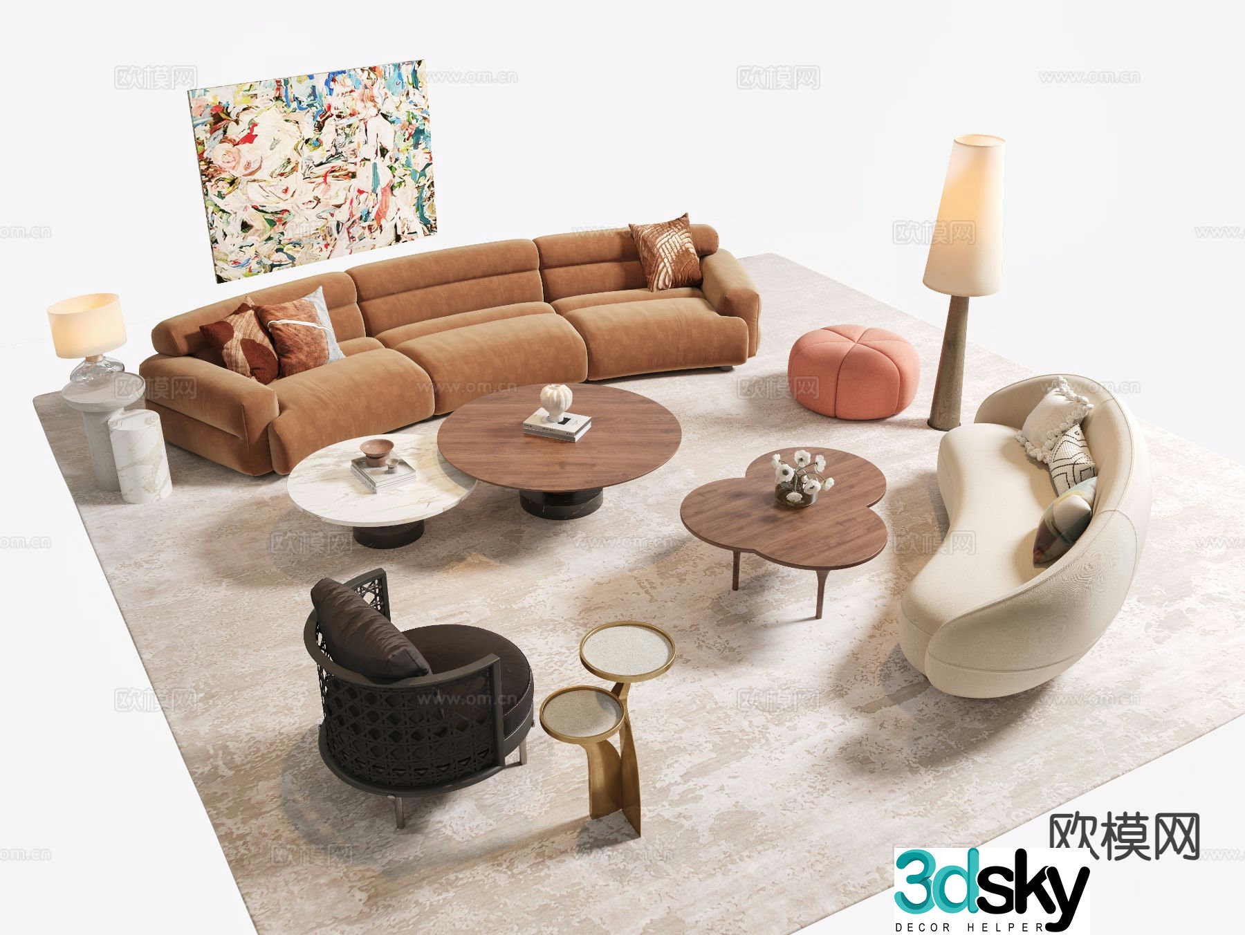 Modern sectional sofa 3d model