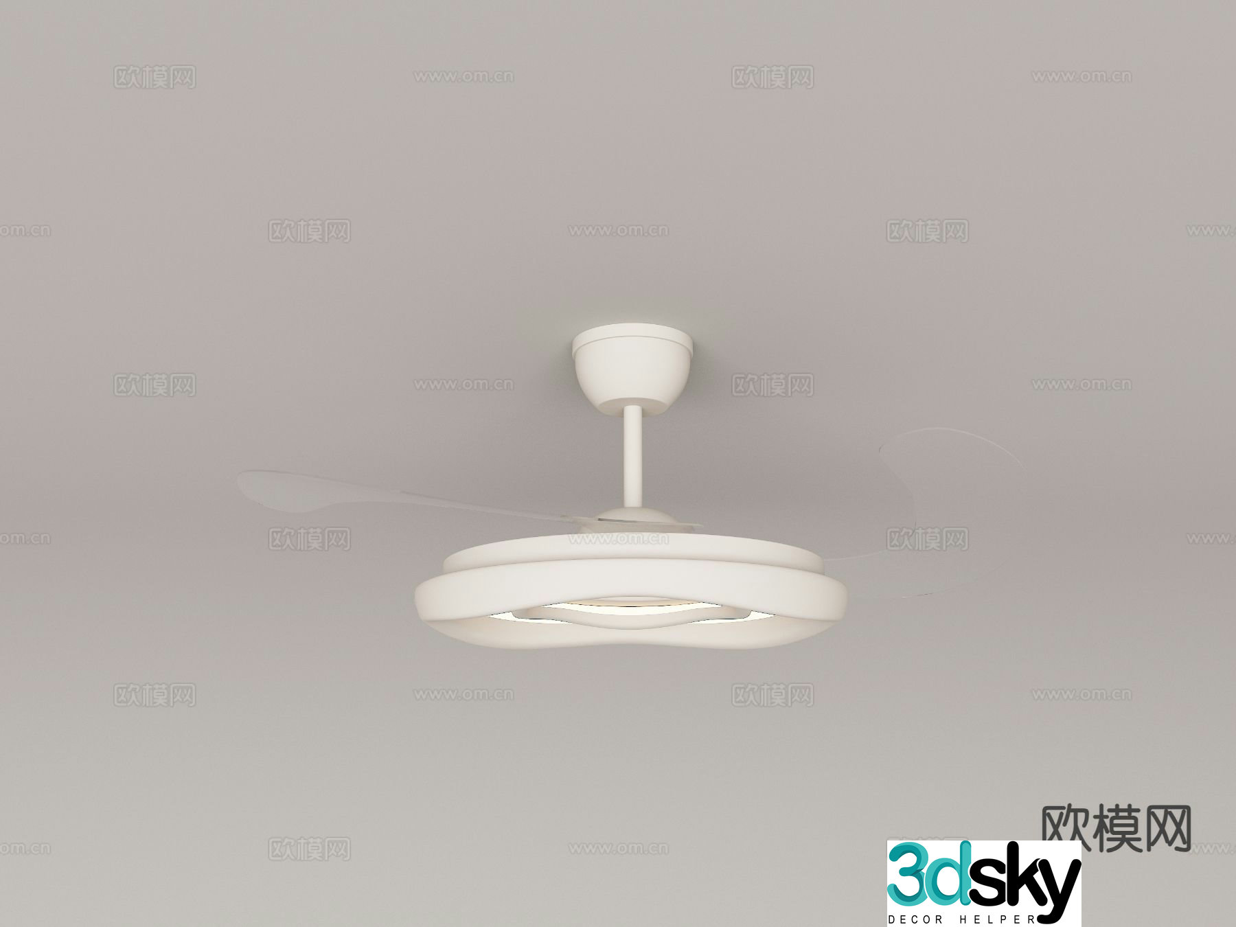 Cream style chandelier 3d model