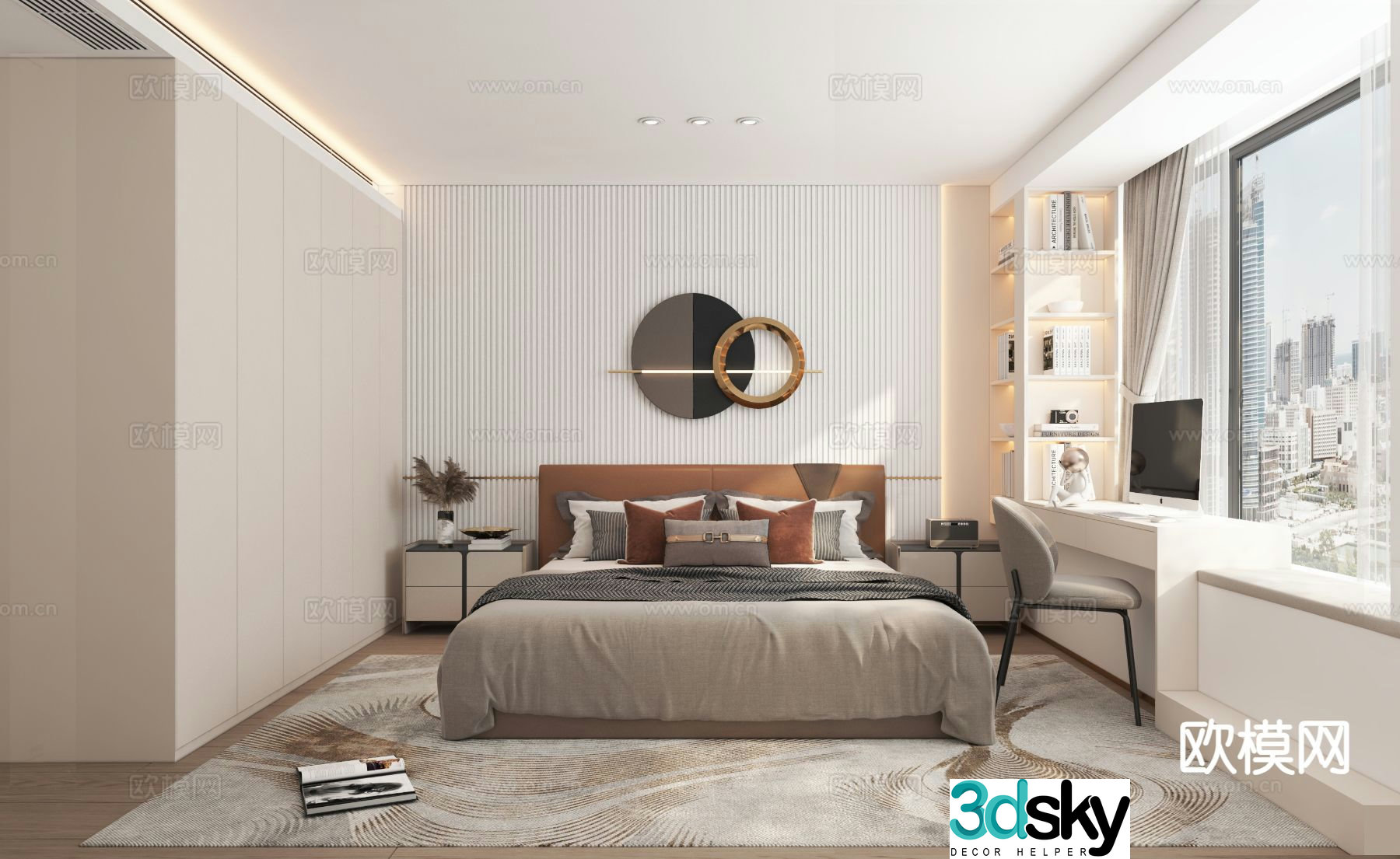 Light luxury bedroom master bedroom 3d model