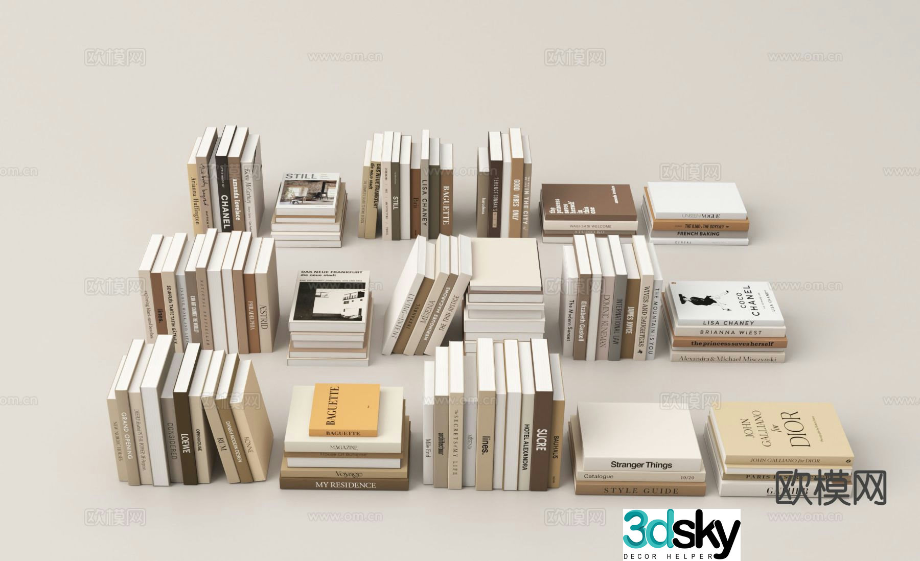 modern books books books 3d model