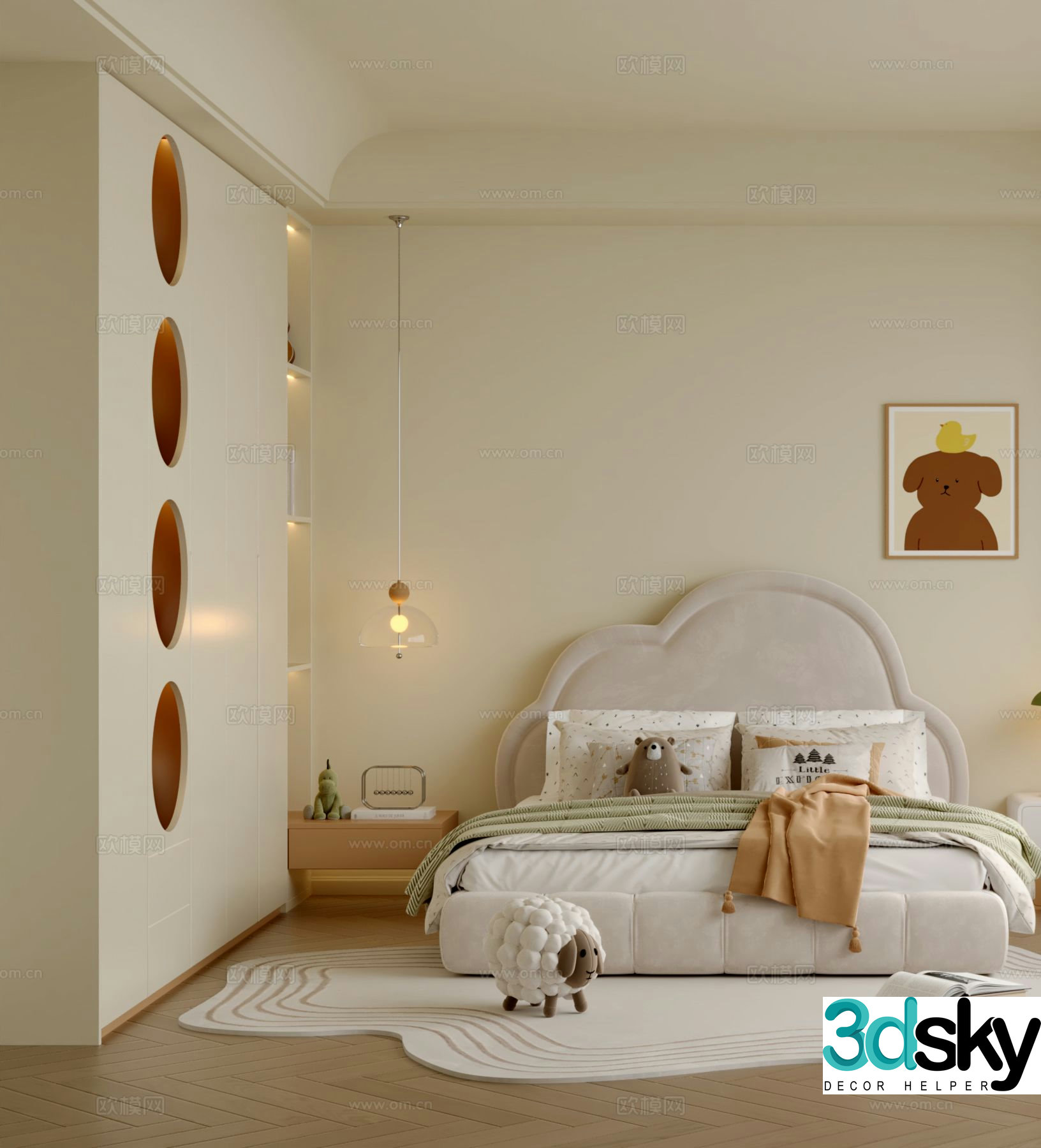 Modern children’s room kid’s room girl’s room 3d model