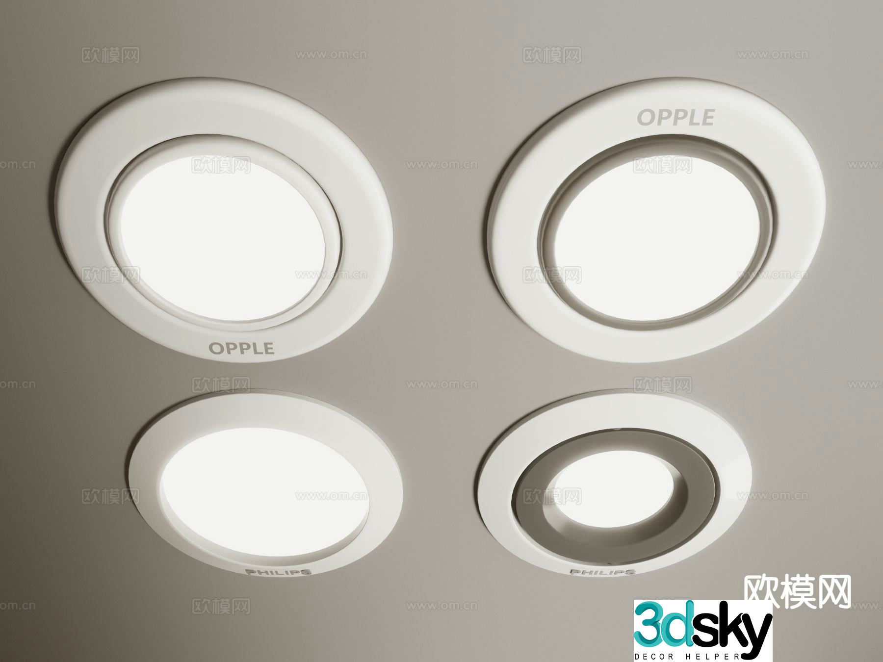 Round downlight spotlight 3d model