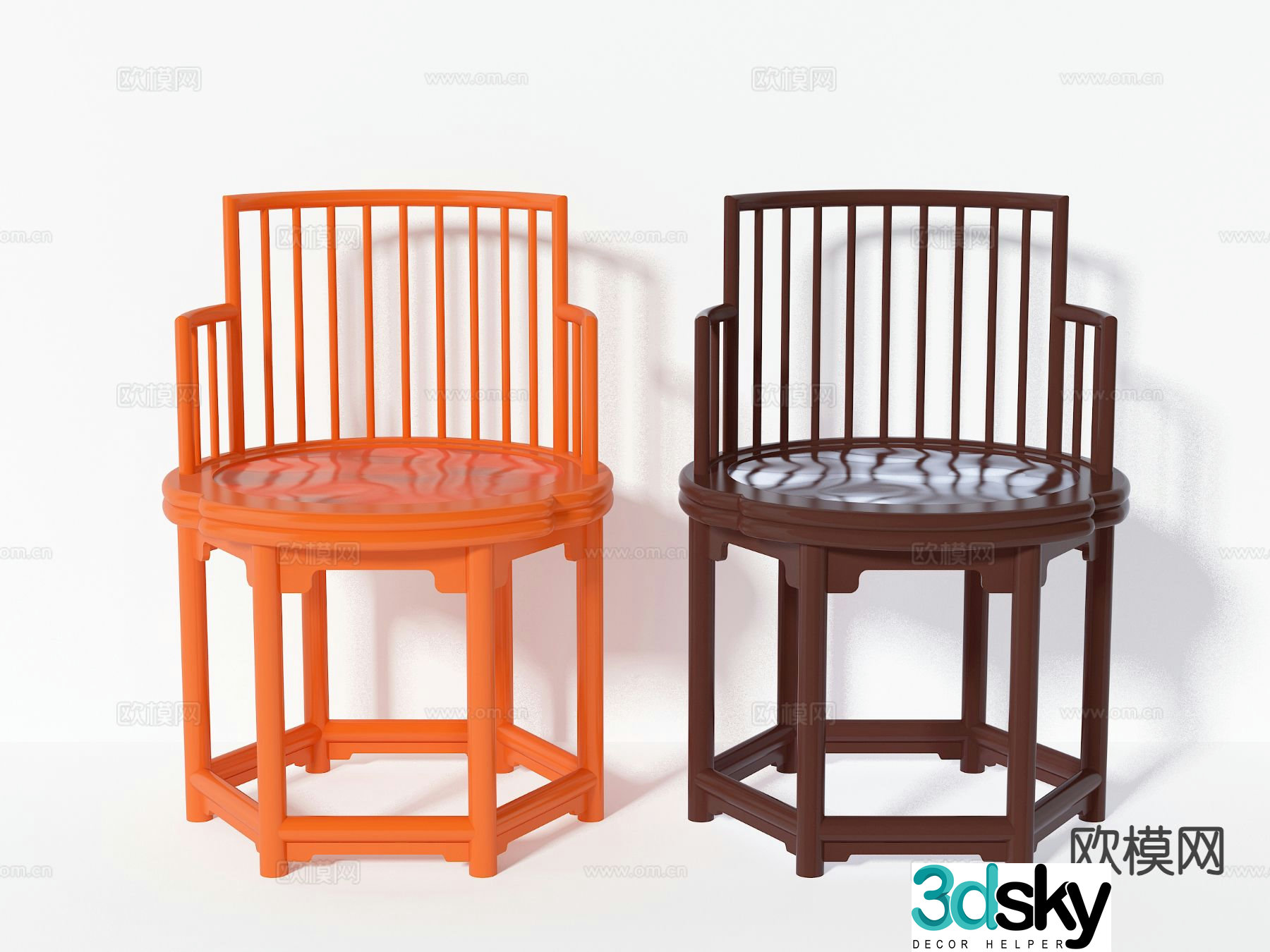 Nordic chair dining chair leisure chair 3d model