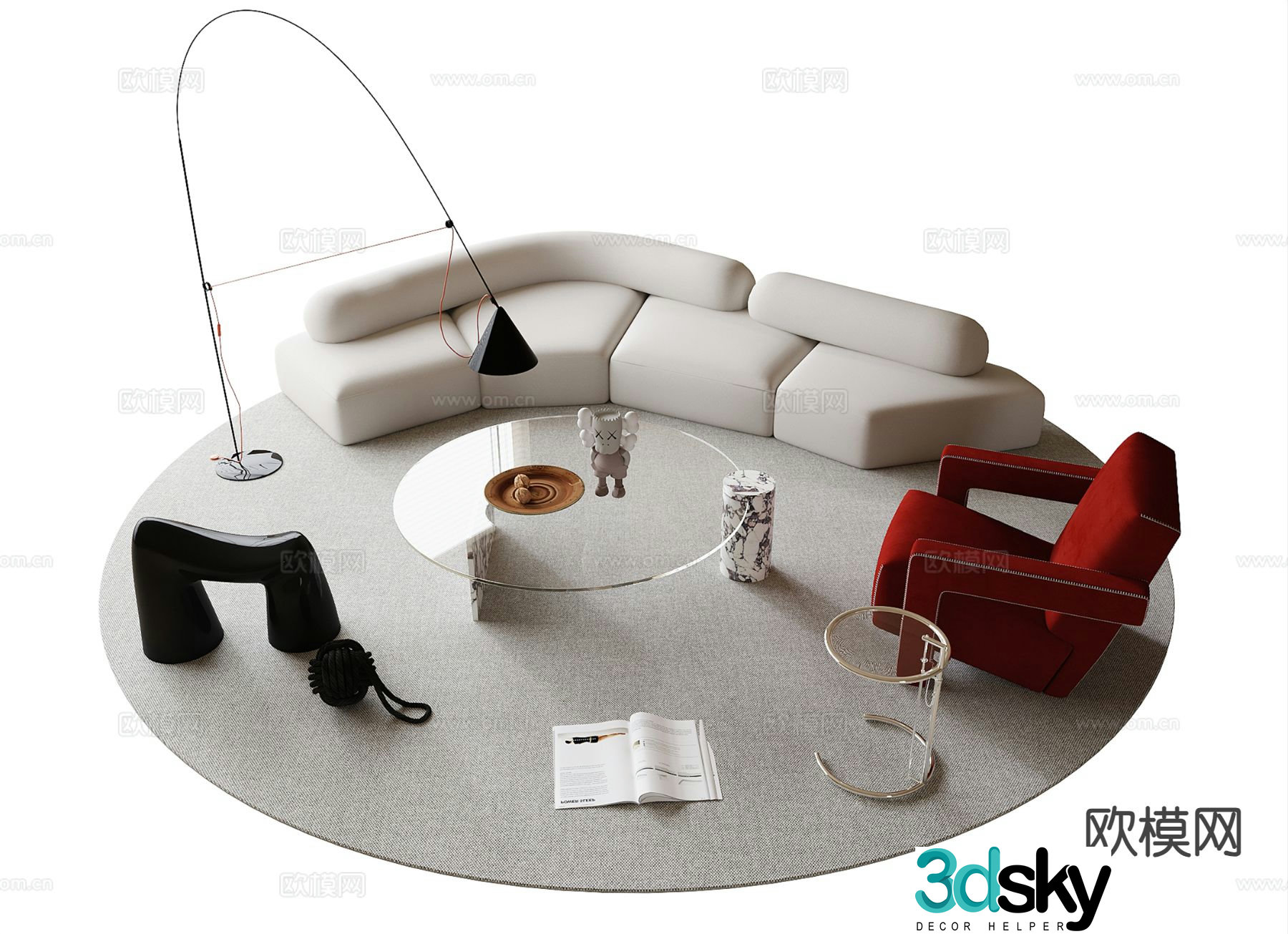 Modern sectional sofa 3d model