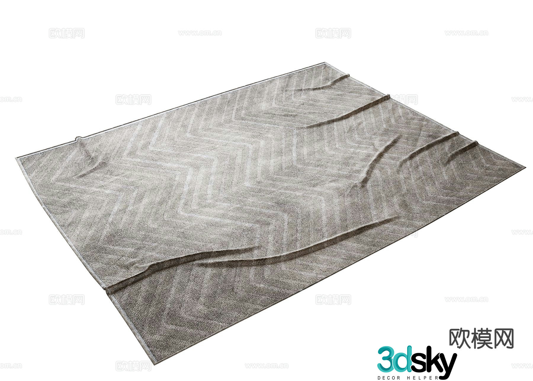 Modern carpet square rug 3d model