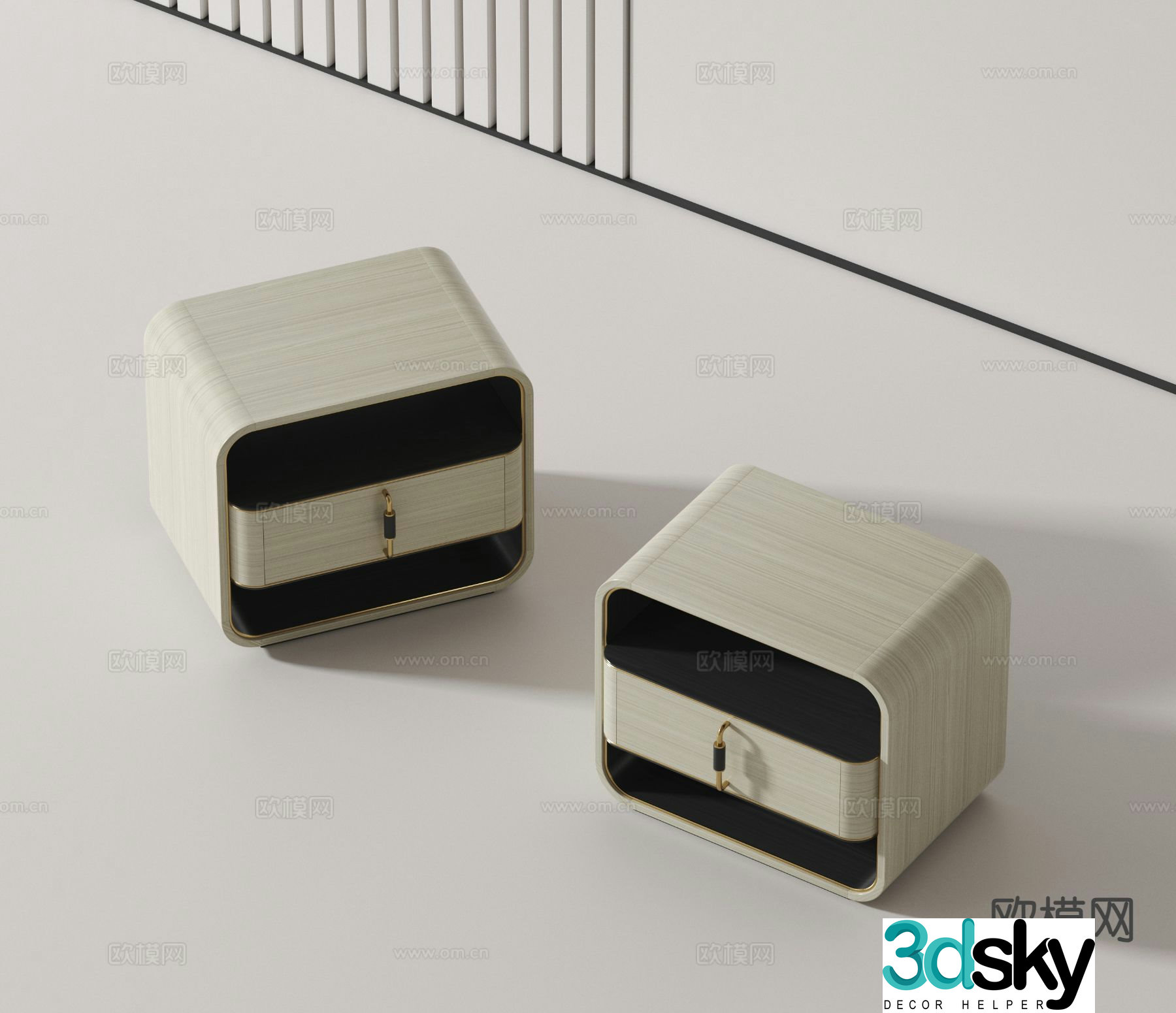 Modern bedside table 3d model