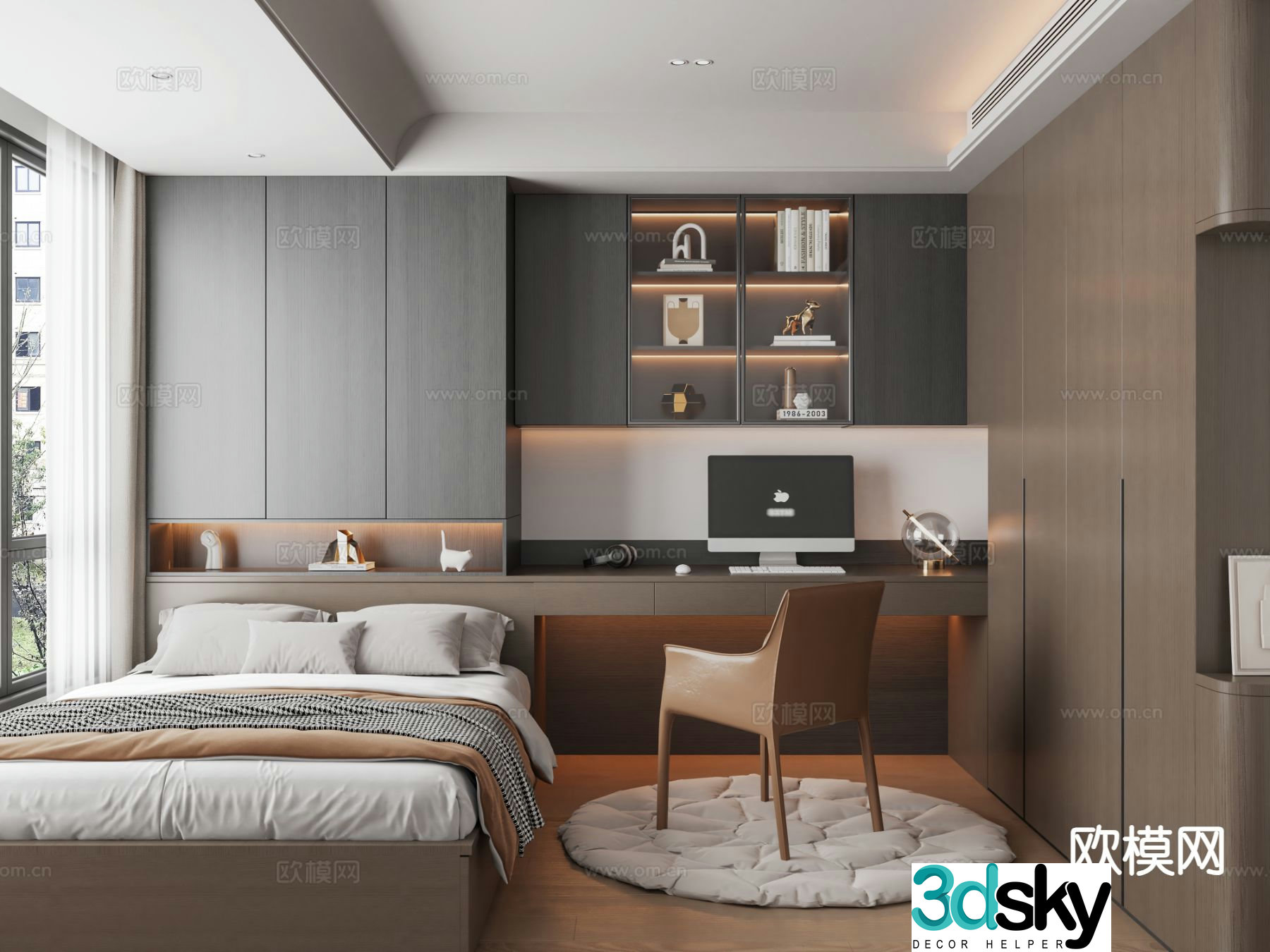 Italian tatami bedroom 3d model