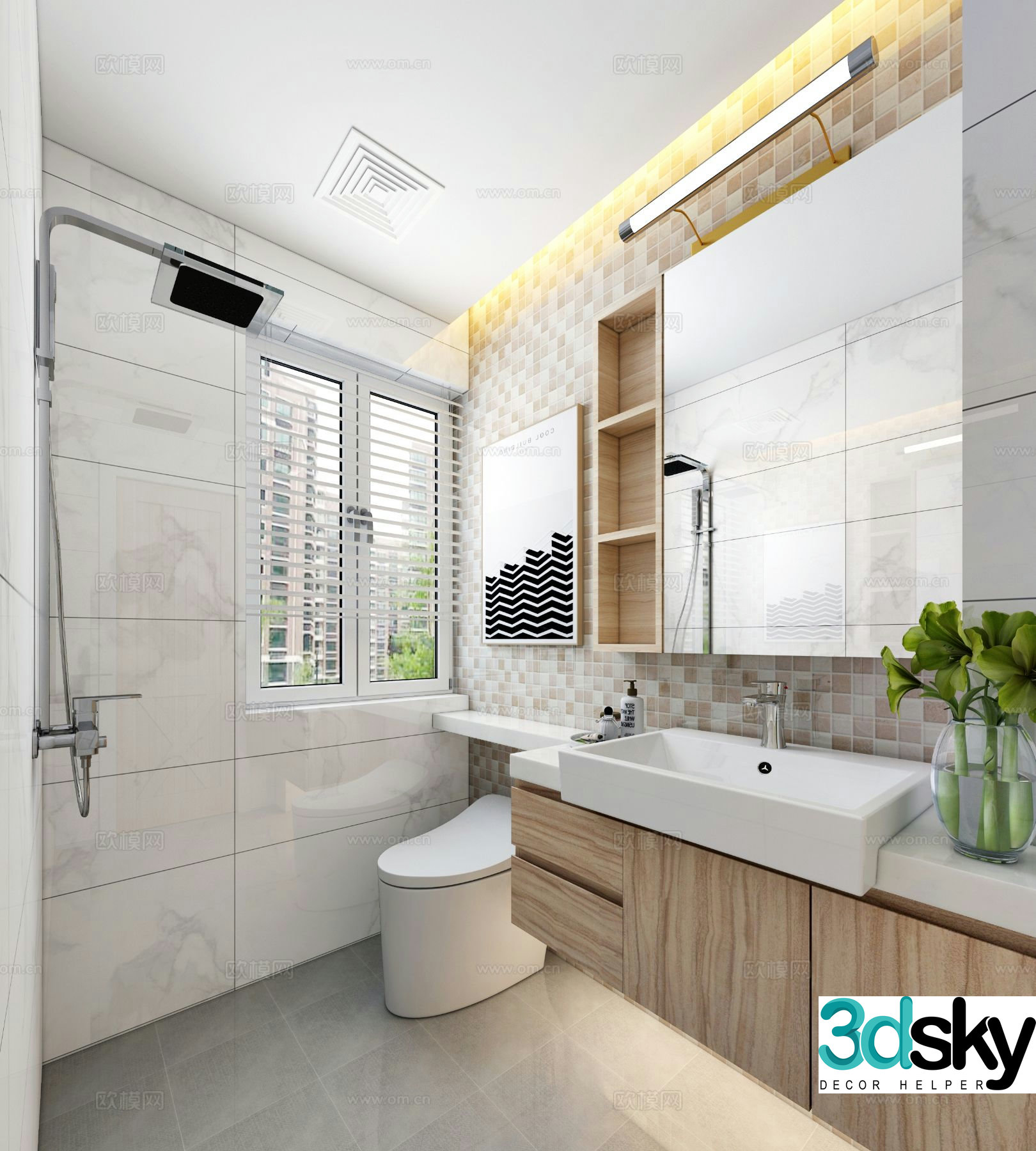 Modern minimalist bathroom bathroom 3d model