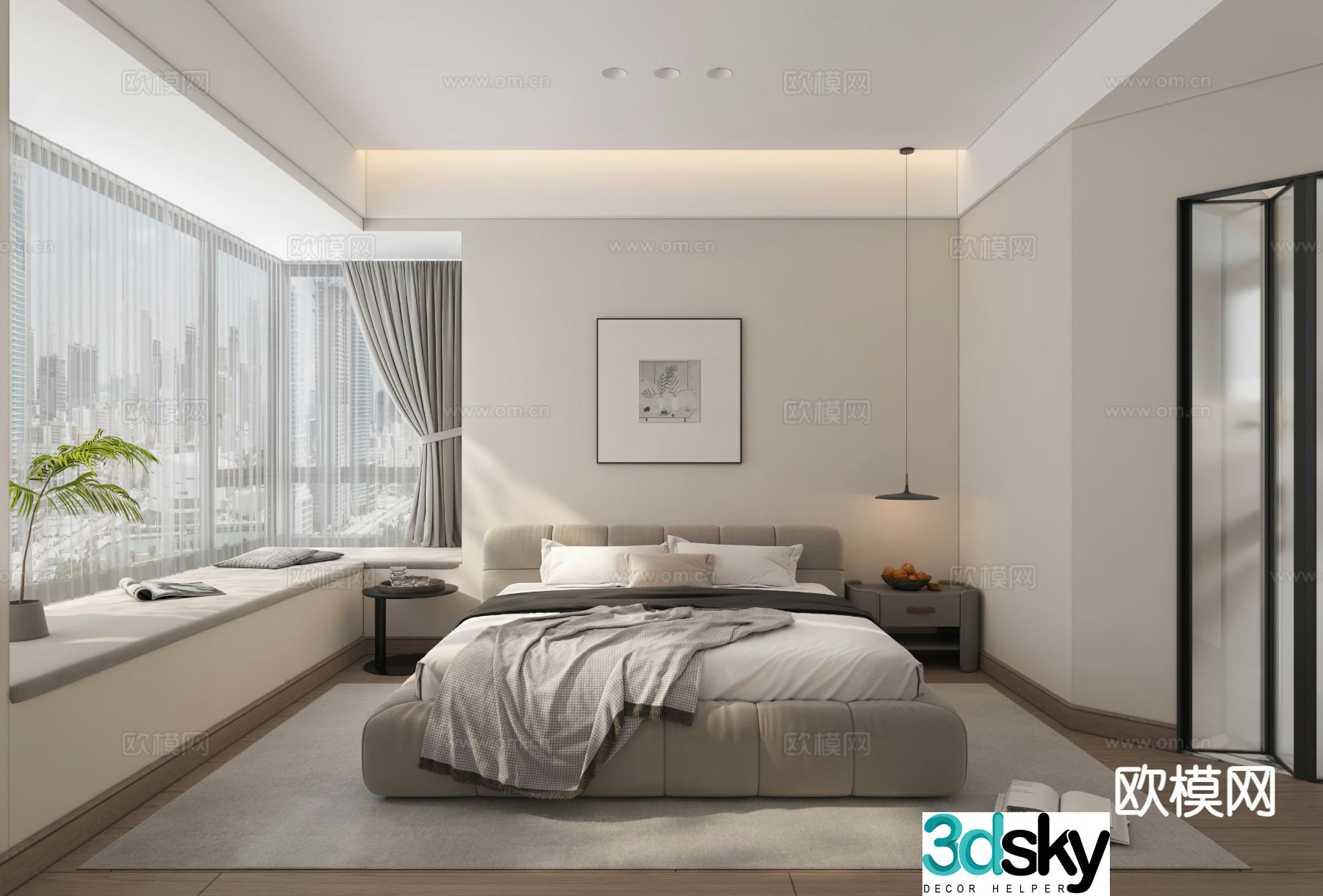 Cream style bedroom master bedroom 3d model