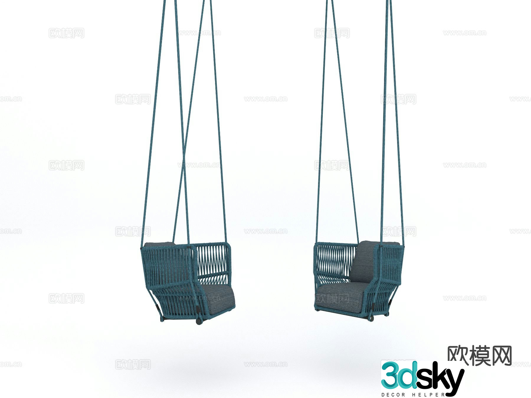 Modern outdoor hanging chair swing hanging basket single hanging chair 3d model