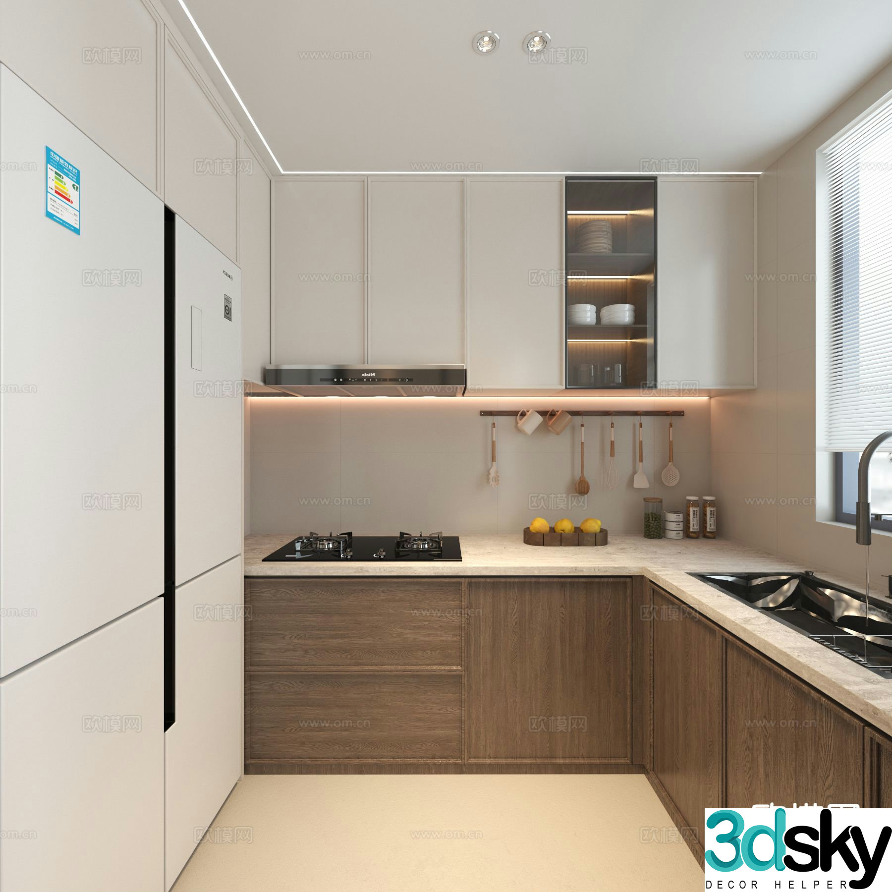 modern kitchen cabinet 3d model