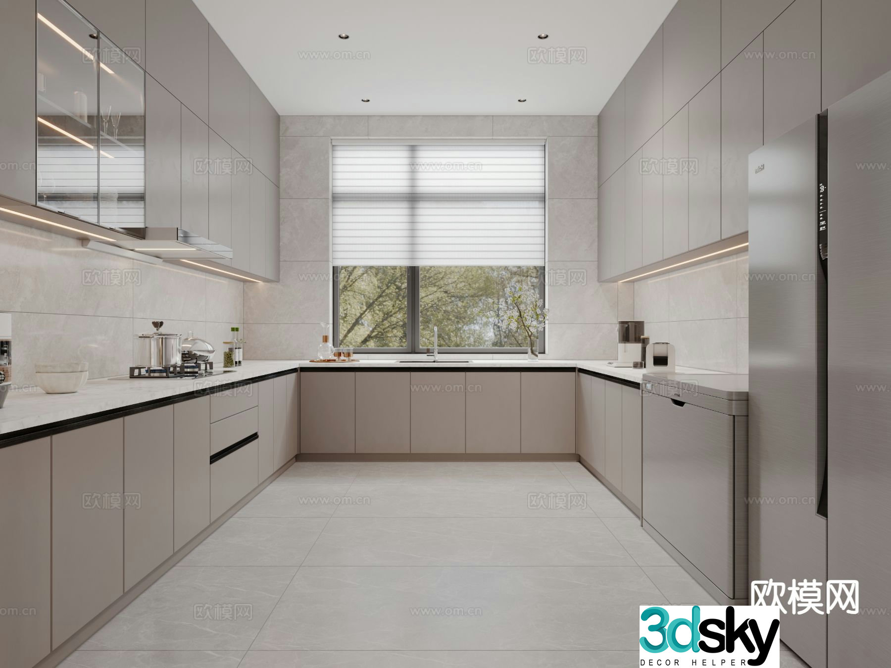 modern kitchen cabinet 3d model