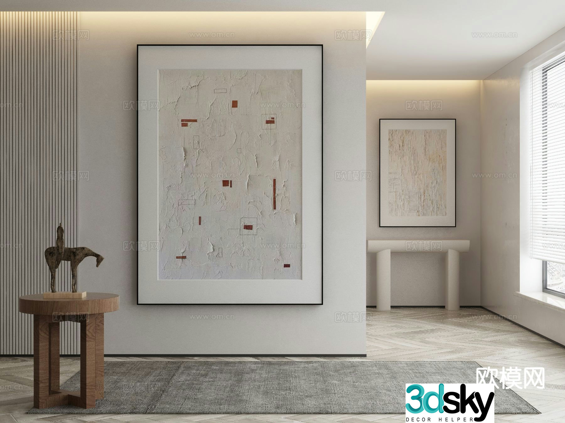 Modern decorative painting abstract painting 3d model