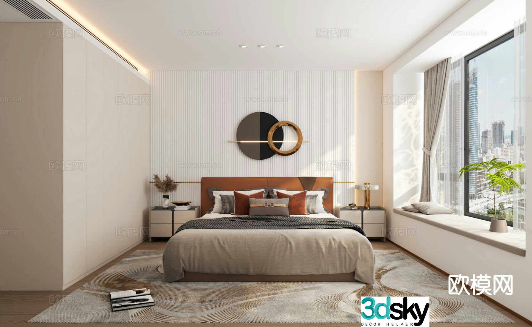 Light luxury bedroom master bedroom 3d model