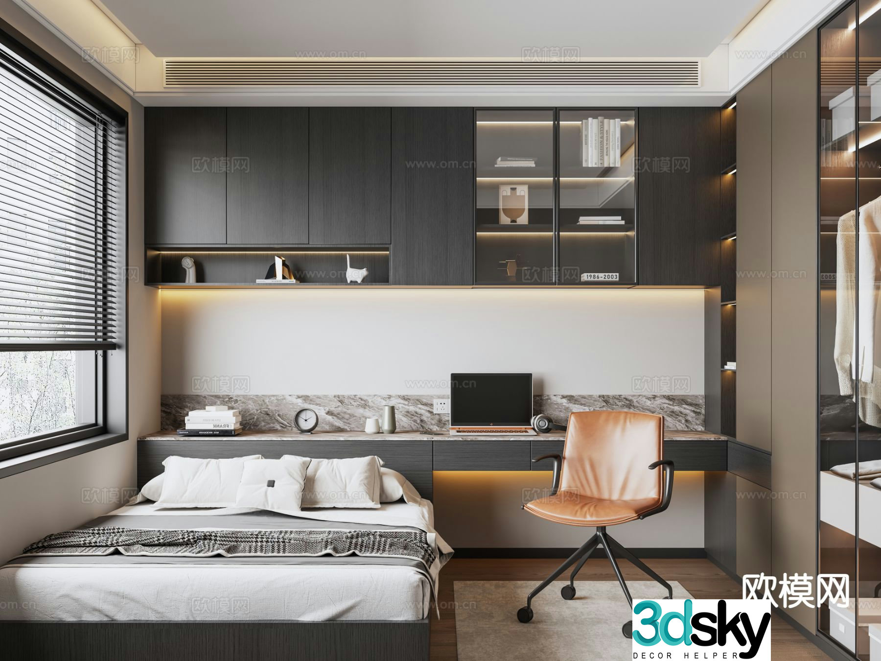 Italian tatami bedroom 3d model
