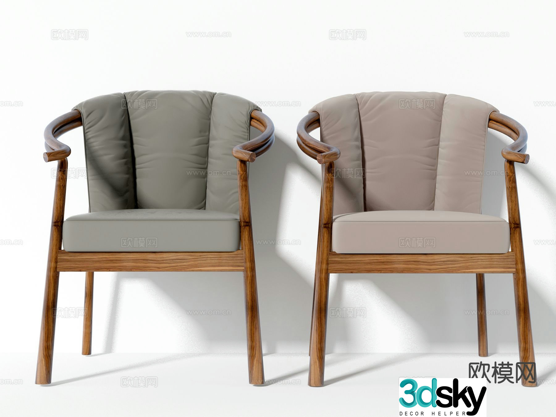 New Chinese style chair arm chair single chair 3d model