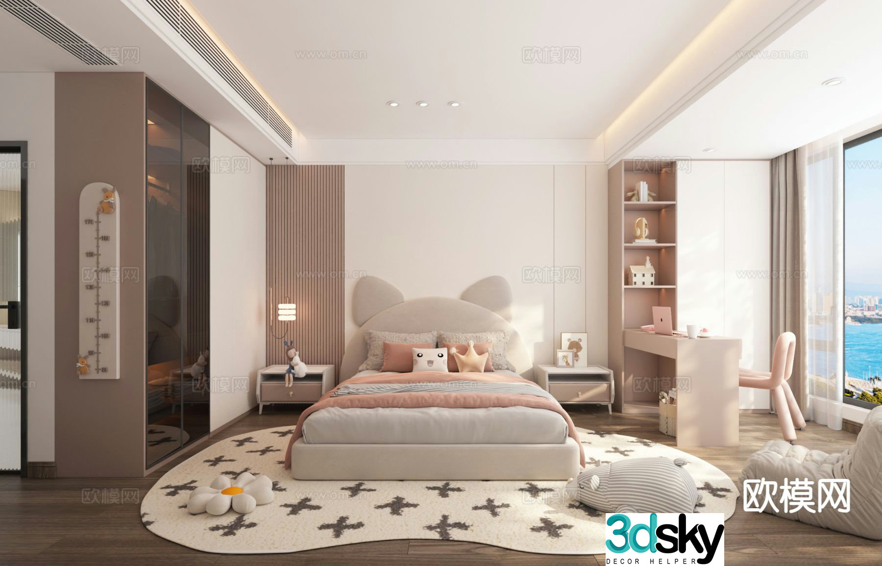 Modern children’s room girl’s room kid’s room 3d model