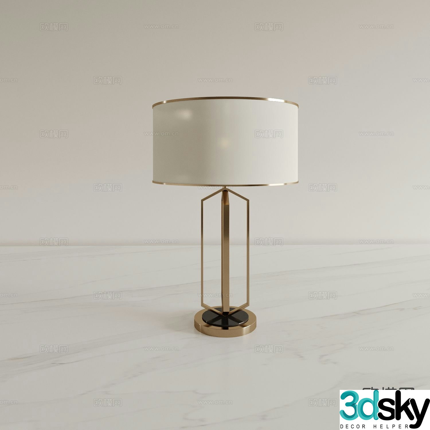 Light luxury table lamp bedside lamp 3d model