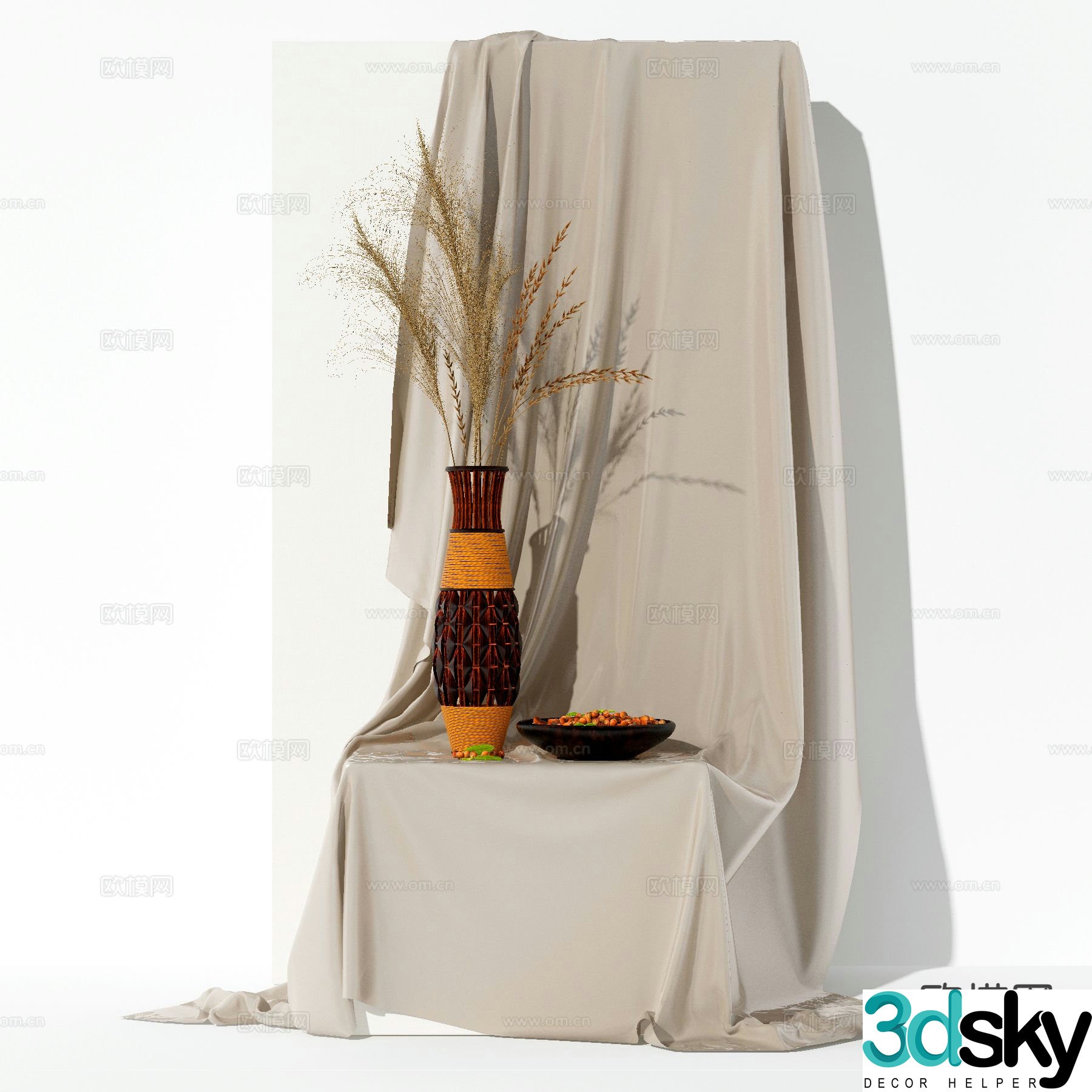 Modern ceramics vase still life sketching ornaments 3d model