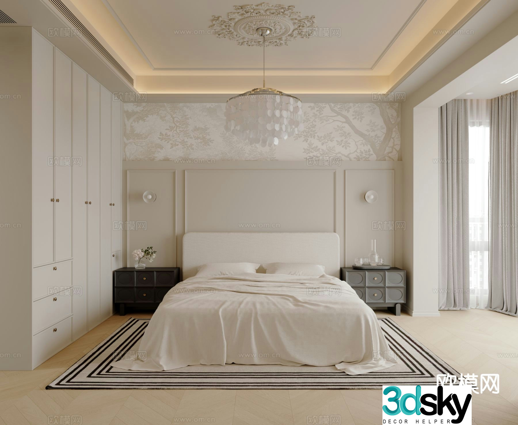 French bedroom master bedroom 3d model