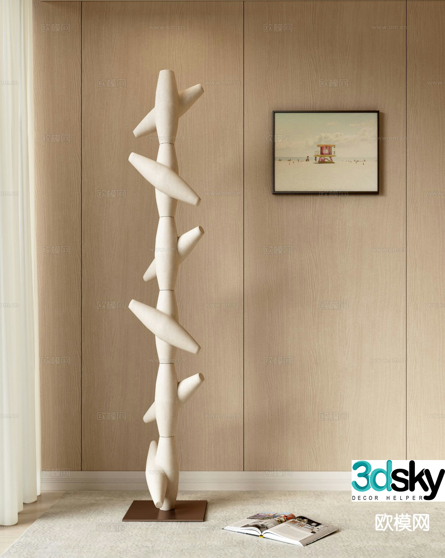 Modern art installation sculpture installation 3d model