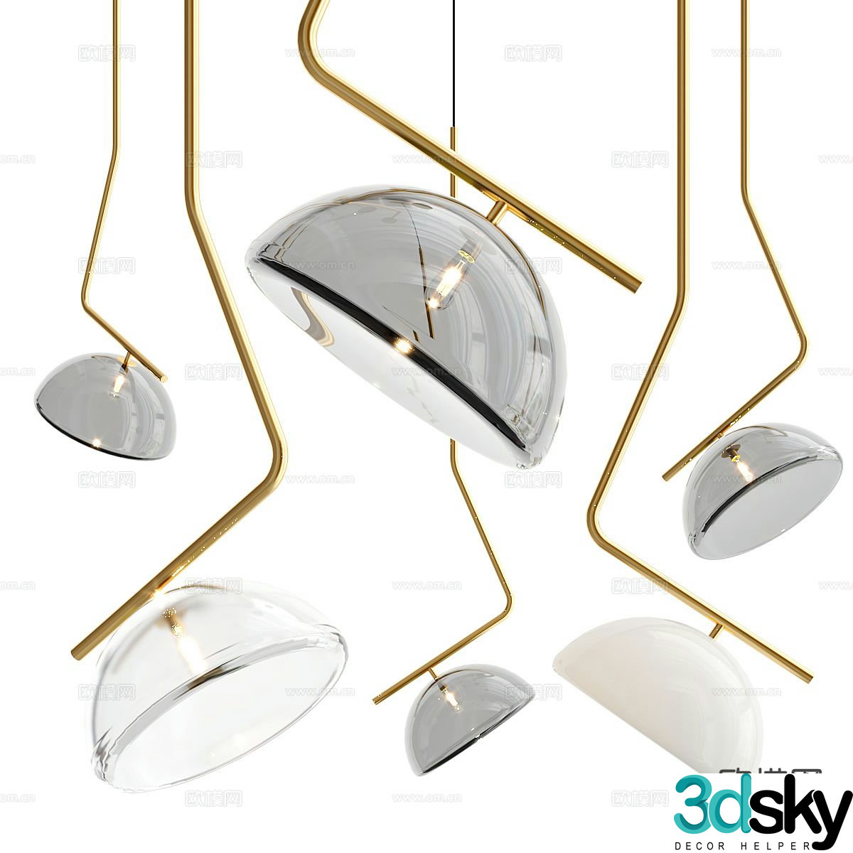 glass chandelier 3d model