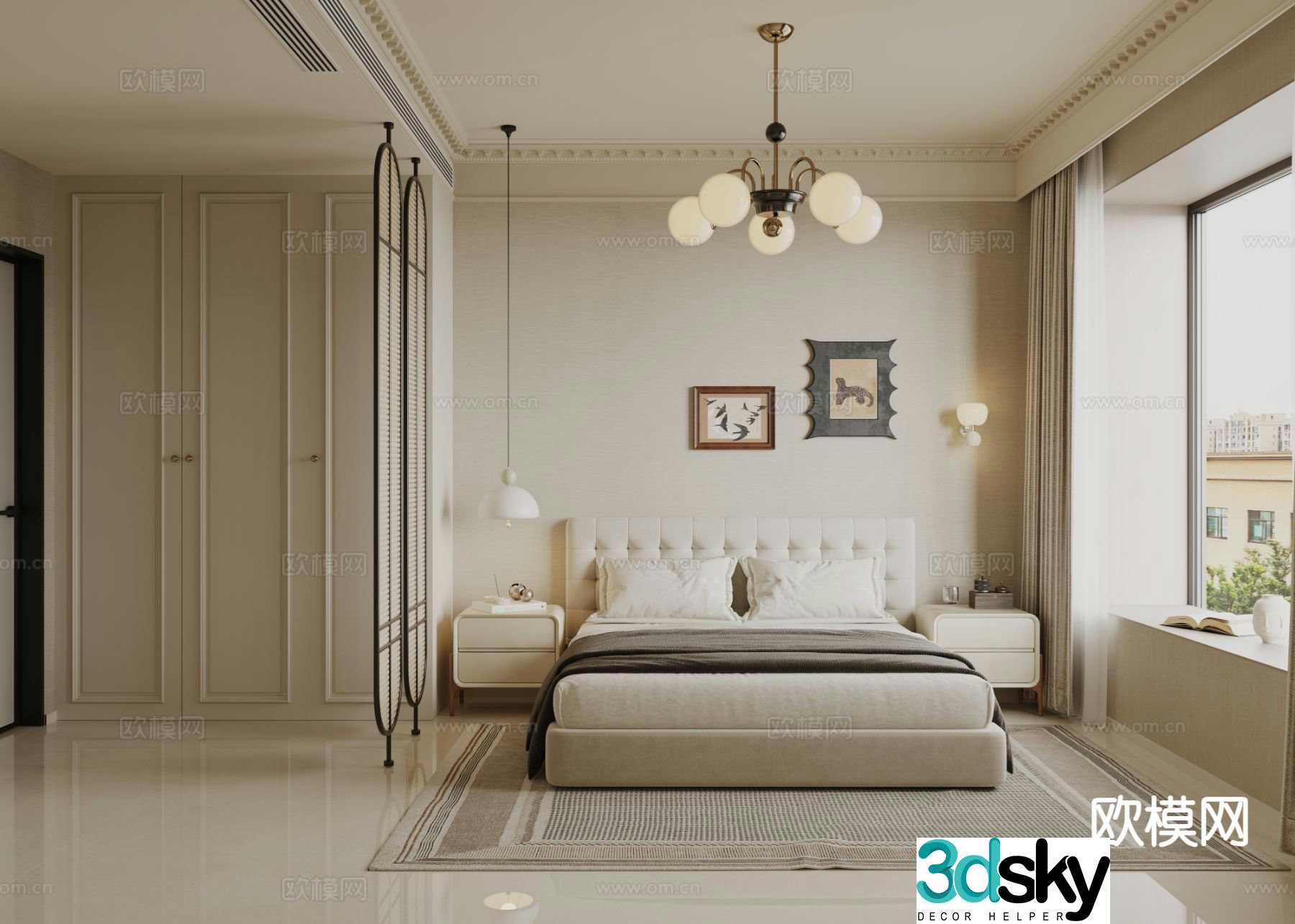 French bedroom second bedroom 3d model
