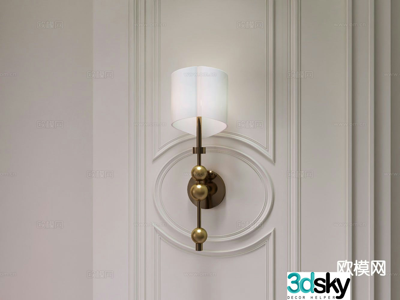 Jane European wall lamp metal wall lamp 3d model
