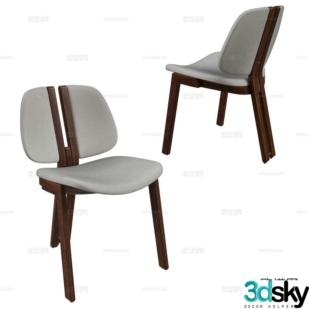 Paolo Castelli Italian wooden chair chair dining chair 3d model